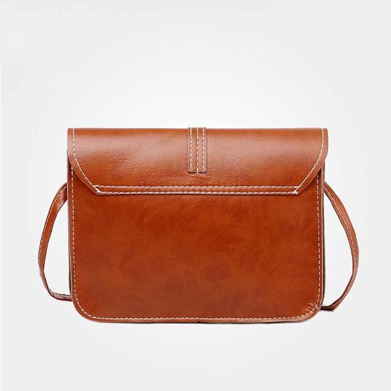 Vintage Leather Crossbody Shoulder Bag - Retro Minimalist Messenger Bags-Shoulder Bag-Black-Free Shipping Leatheretro