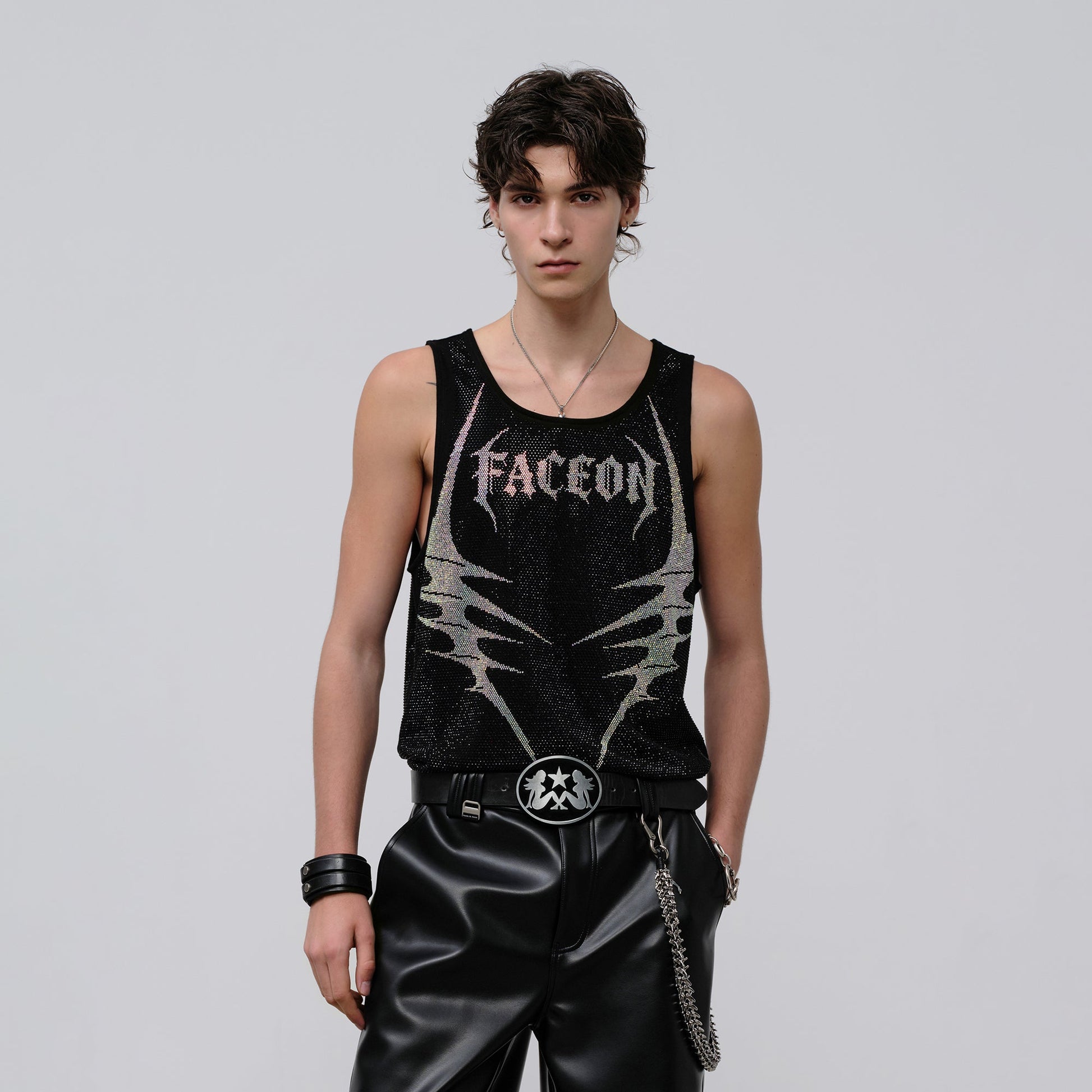 FACEONLAB Venom Diamond Punk Tank Black-Tank Top-M (Preorder)-Free Shipping Leatheretro