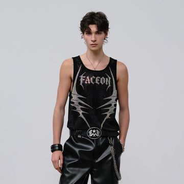 FACEONLAB Venom Diamond Punk Tank Black-Tank Top-M (Preorder)-Free Shipping Leatheretro
