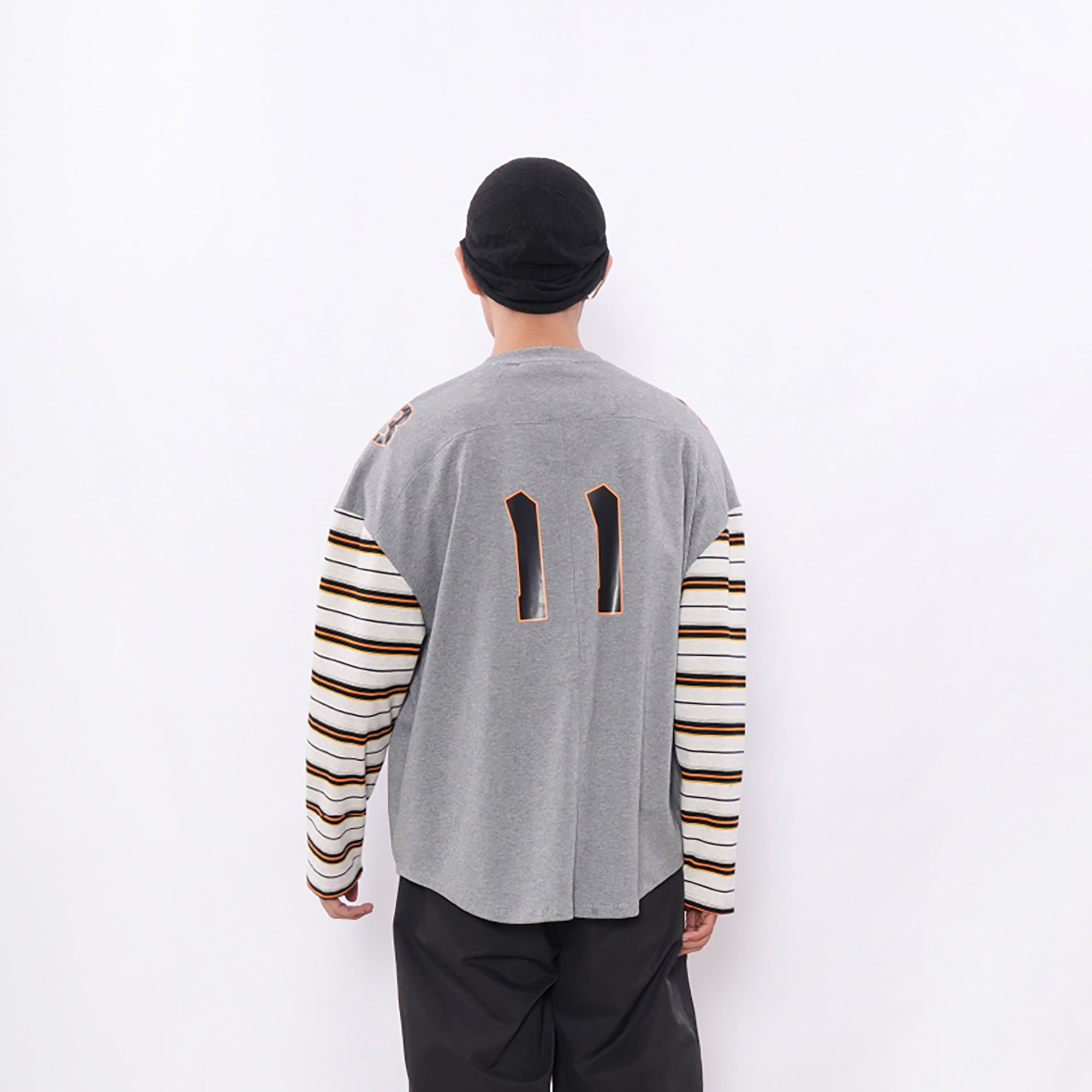 7440 37 1 77 Graphic Drop-Shoulder Stripe Jersey-L/S Tee-S (Preorder)-Free Shipping Leatheretro
