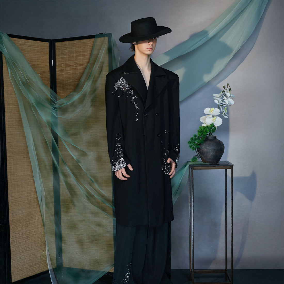 JIECHI Diamond Structured Overcoat-Jacket-M (Preorder)-Free Shipping Leatheretro