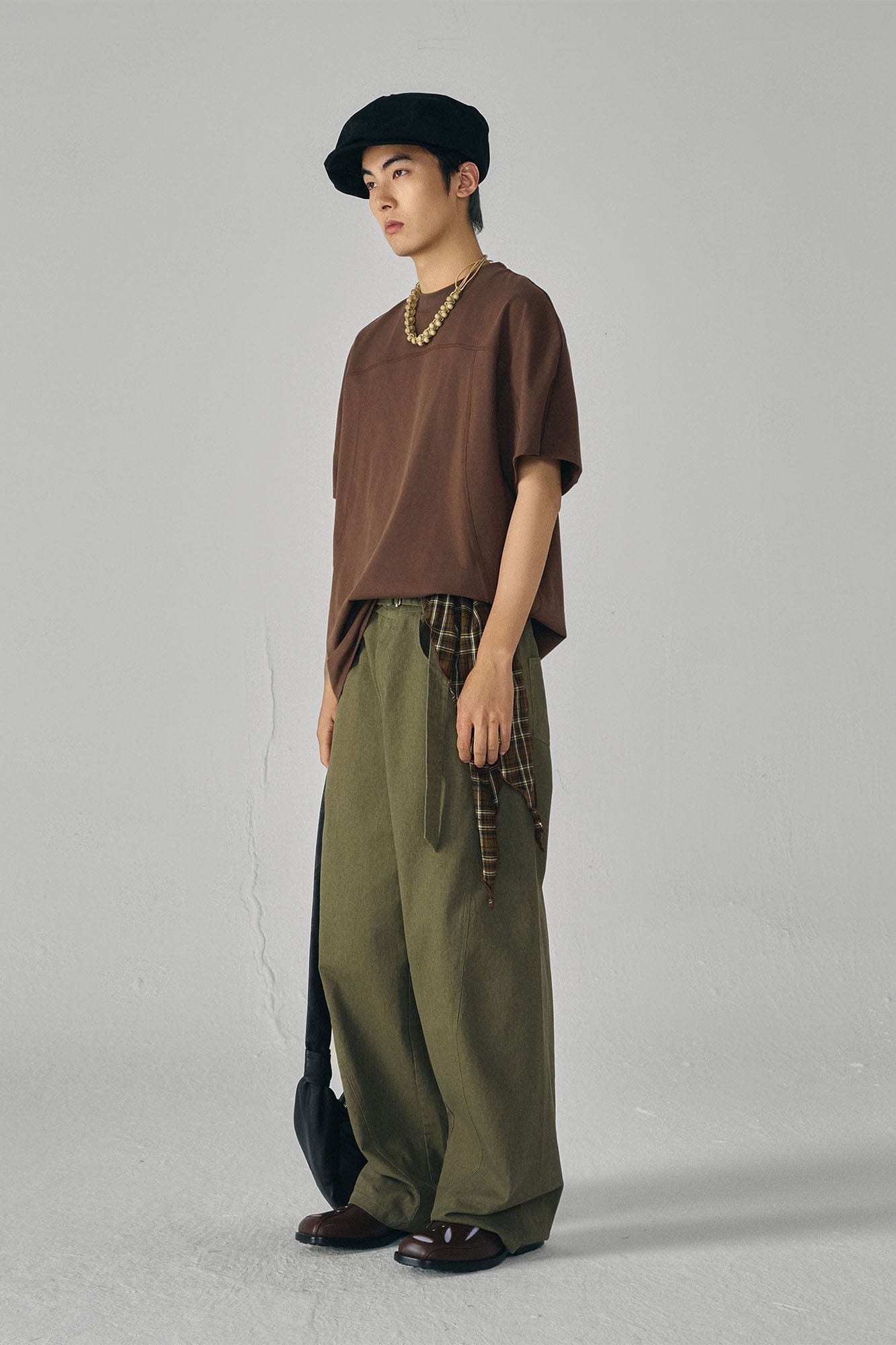 GONGHE REPUB Essential Stitch Sorona T-Shirt-T Shirt-S-Brown-Free Shipping Leatheretro