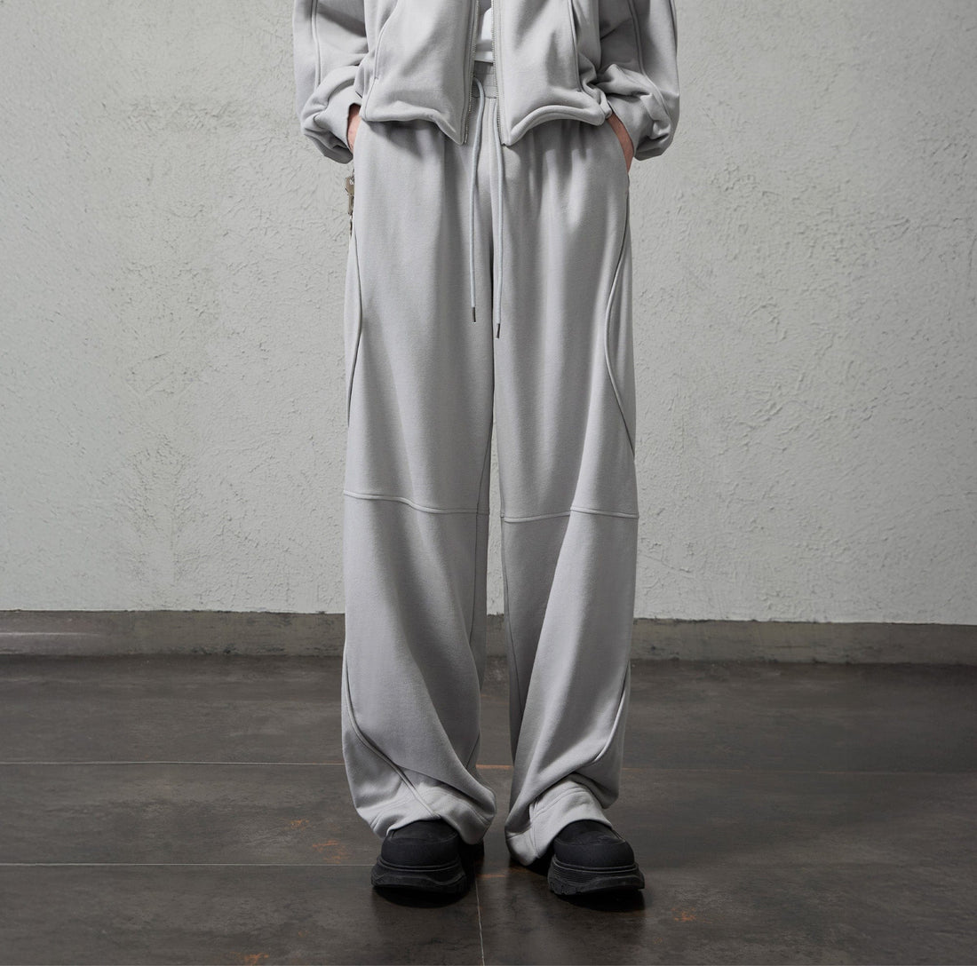 ORGANIC EMOTION Structured Panelled Oversized Sweatpants-Pants-Dark Blue-S-Free Shipping Leatheretro