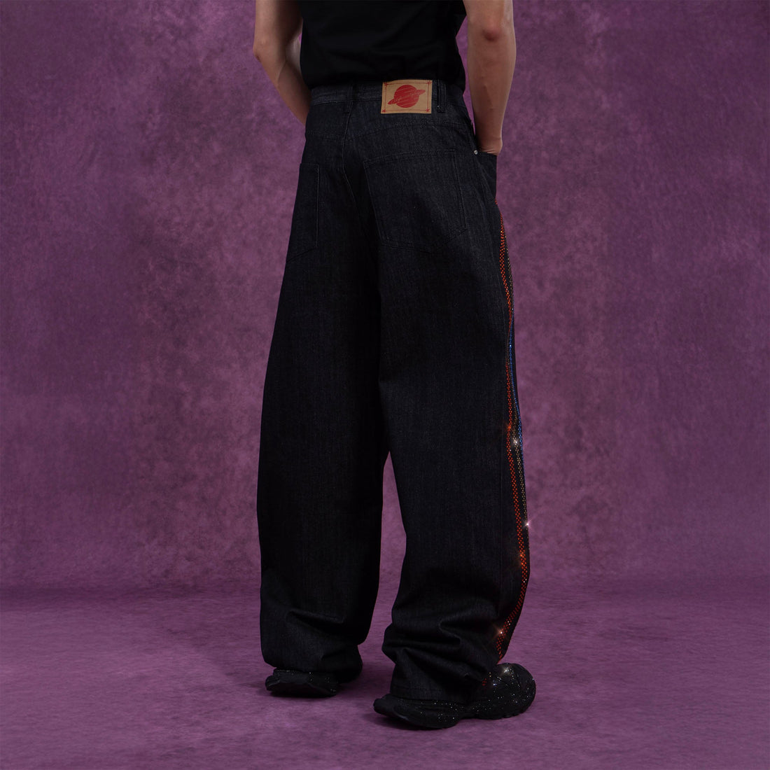 CLP Rainbow Diamond Balloon-Leg Raw Jeans-Jeans-S-Free Shipping Leatheretro