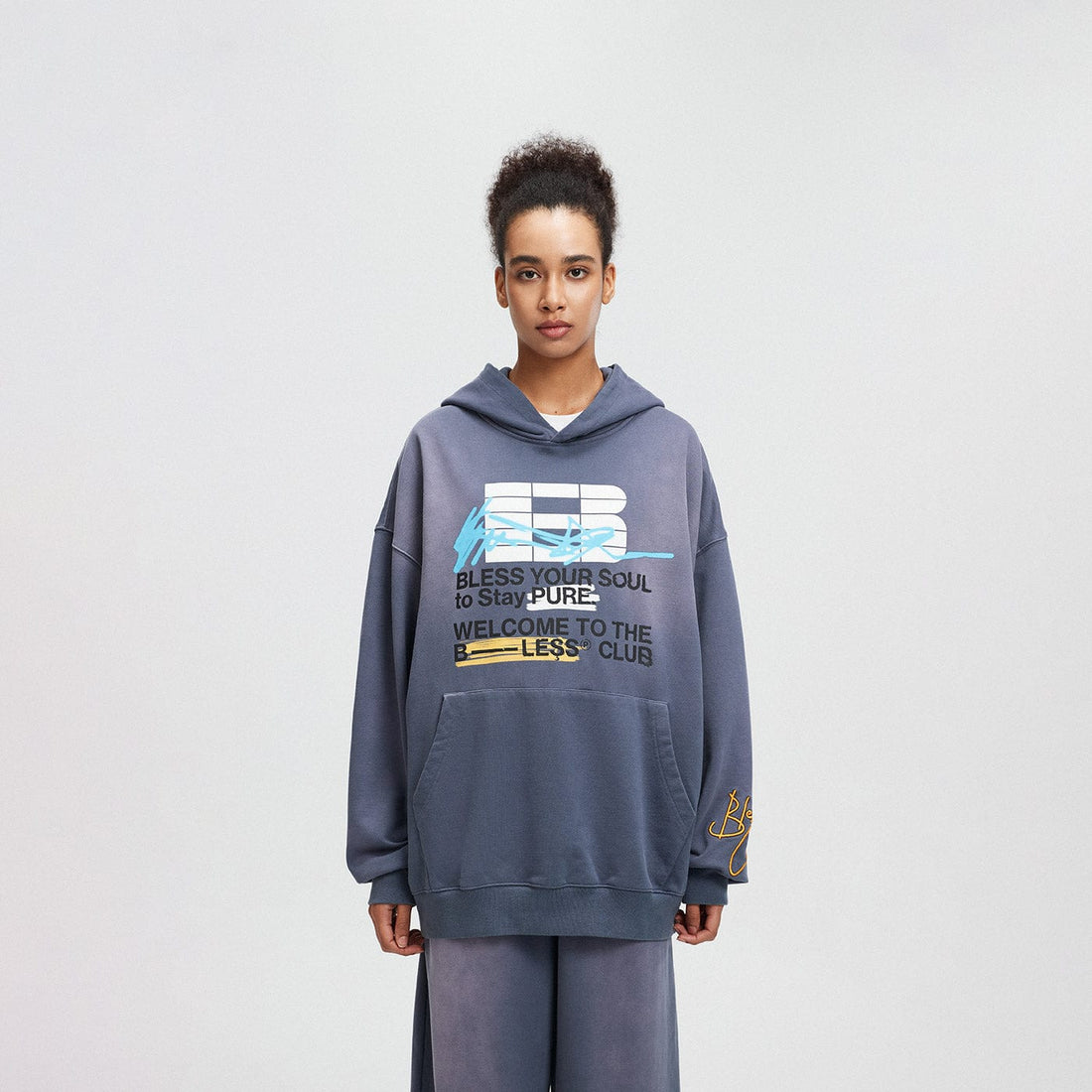 BONELESS Slogan Logo Washed Hoodie-Hoodie-S-Black-Free Shipping Leatheretro