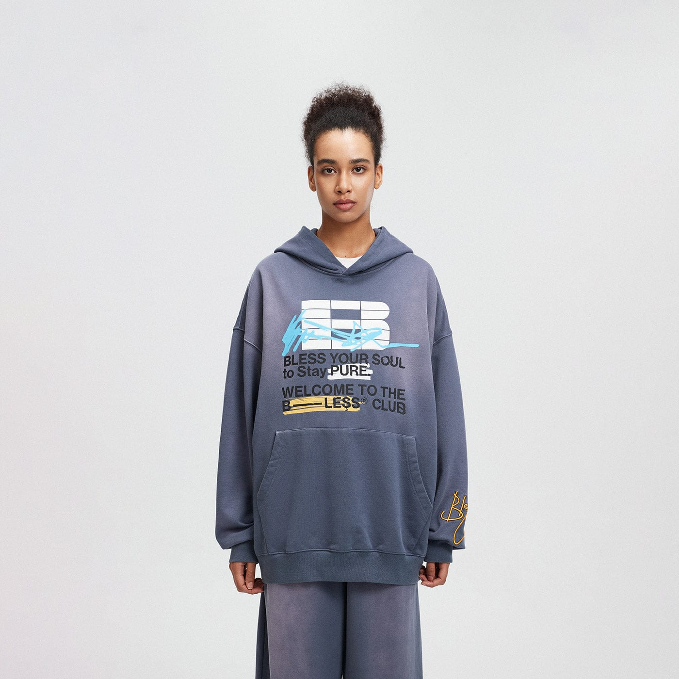 BONELESS Slogan Logo Washed Hoodie-Hoodie-S-Black-Free Shipping Leatheretro