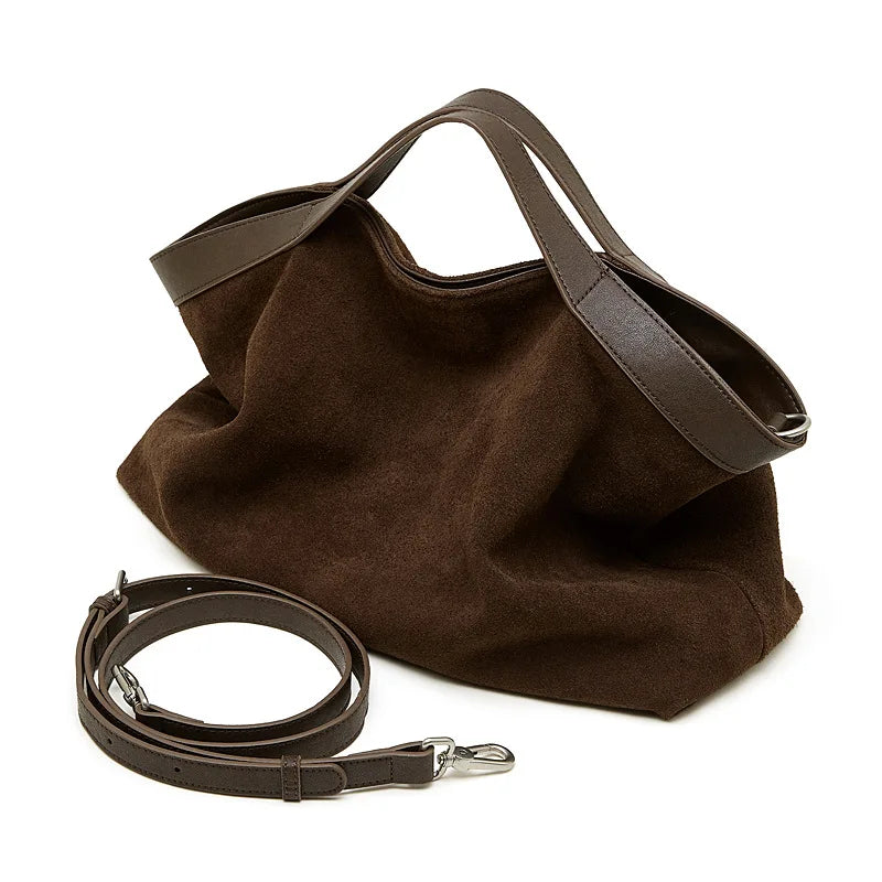 Lage Capacity Female Shoulder Crossbody Bag - Cowhide Commuting Handbags-Shoulder Bag-Black-Free Shipping Leatheretro