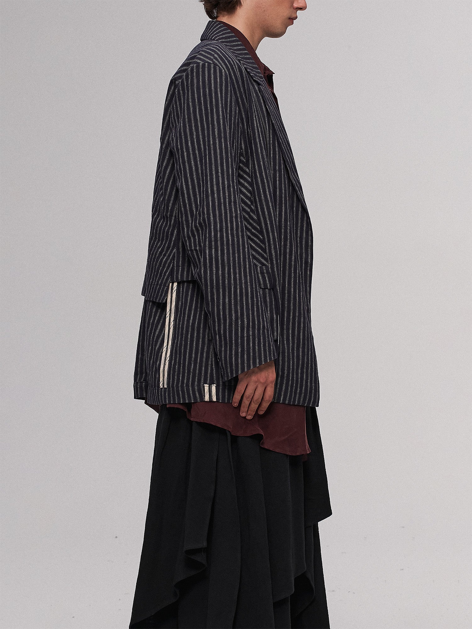 ILNya Nieternite Nifutur Deconstructed Stripe Panel Layered Jacket-Jacket-S (0)-Free Shipping Leatheretro