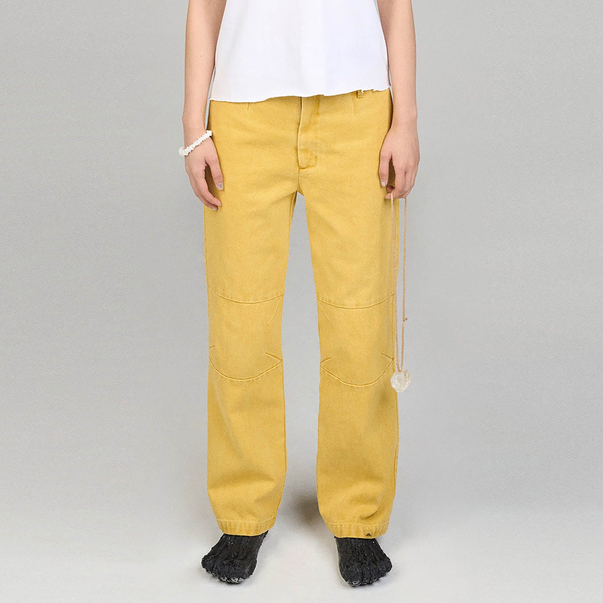 URBAN+FOREST Spliced Pleated Hunting Pants-Pants-S-Yellow-Free Shipping Leatheretro