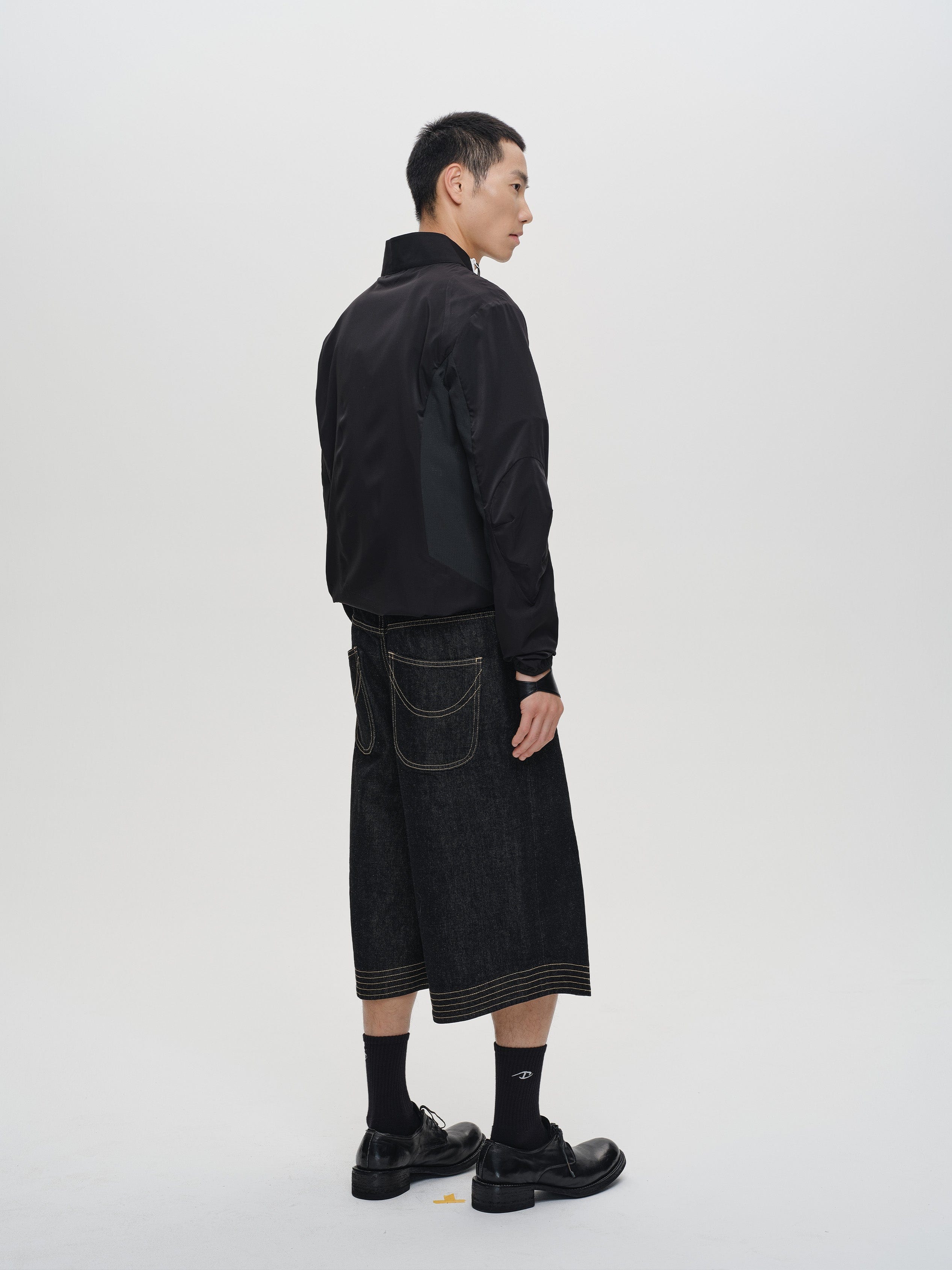 CATSSTAC Contrast Stitch Middle Spliced Raw Denim Jeans-Shorts-M-Free Shipping Leatheretro