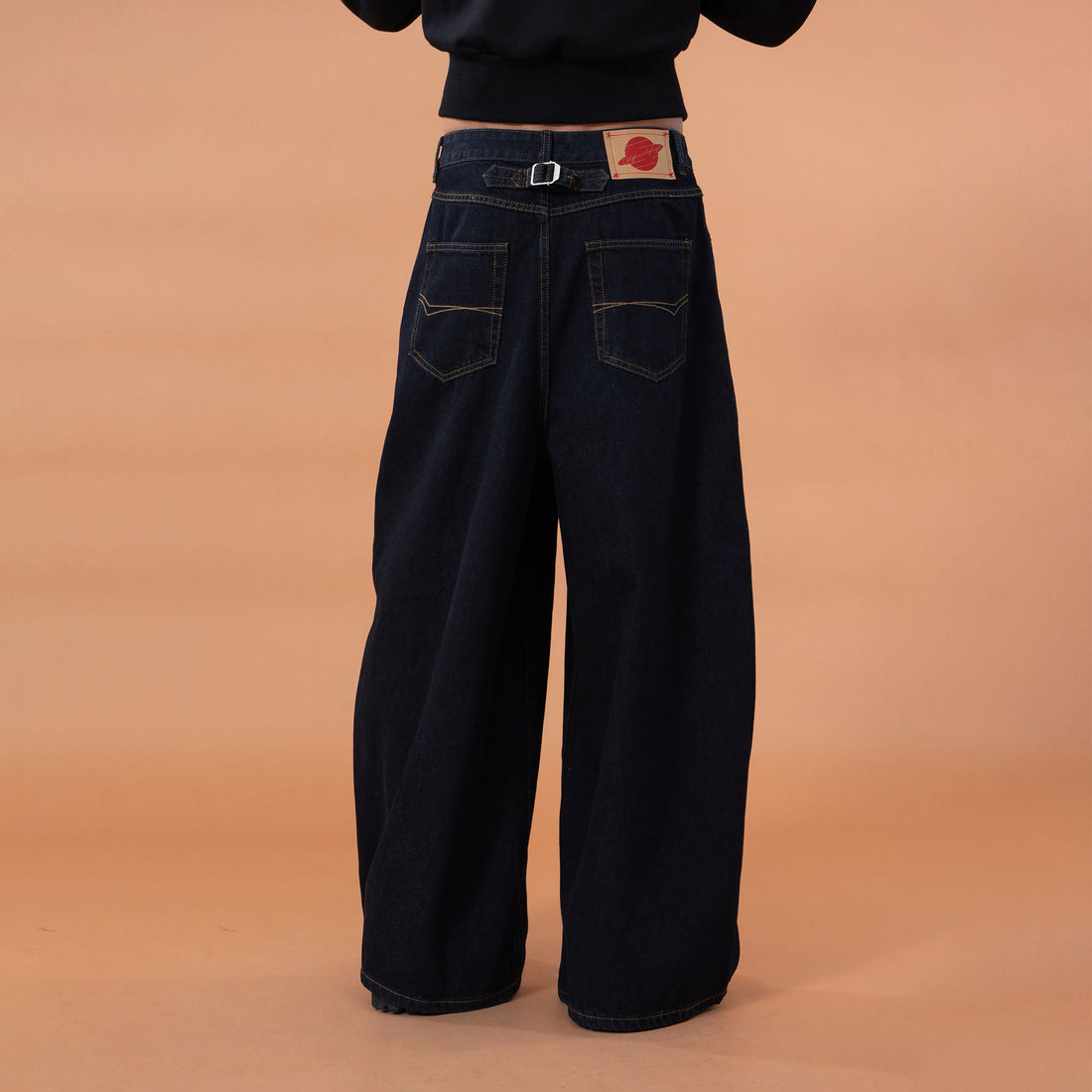 CLP Contrast-Waist Botton-Fly Oversized Raw Jeans-Jeans-M (Preorder)-Free Shipping Leatheretro