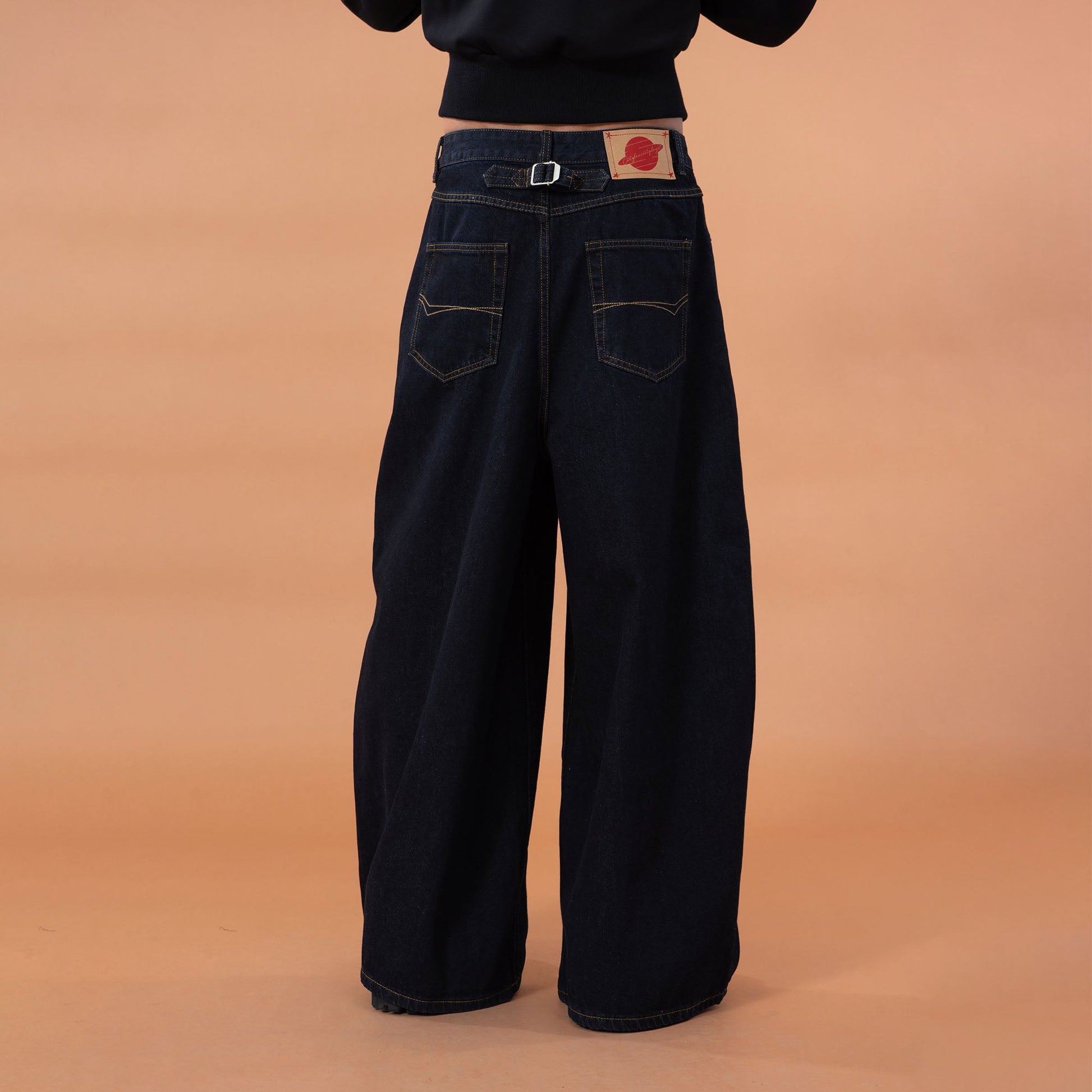 CLP Contrast-Waist Botton-Fly Oversized Raw Jeans-Jeans-M (Preorder)-Free Shipping Leatheretro