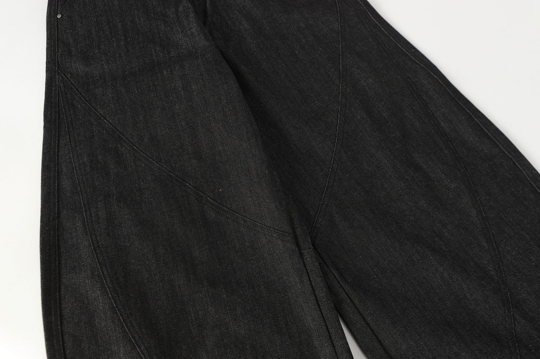 CLP Arced Panel Balloon-Leg Raw Jeans-Jeans-S-Free Shipping Leatheretro