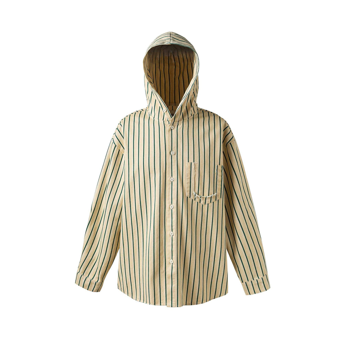 ME DA IGUAL Striped Long-Sleeve Hooded Shirt-Shirt-M-Free Shipping Leatheretro