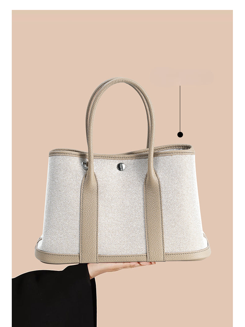 Women's Genuine Leather Tote Bag-Handbags-Khaki 30CM-Free Shipping Leatheretro