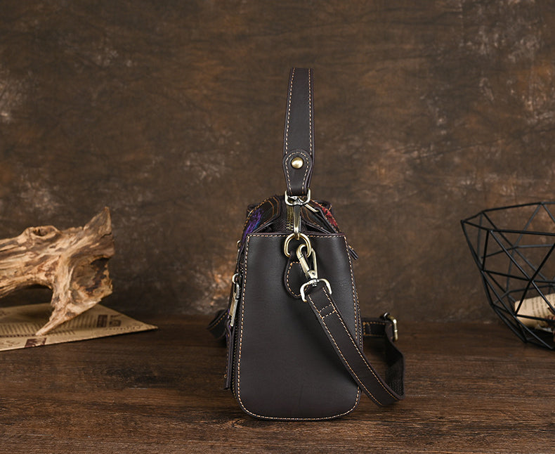 Vintage Crossbody Tote Bags for Mother-Tote Bags-Coffee-Free Shipping Leatheretro