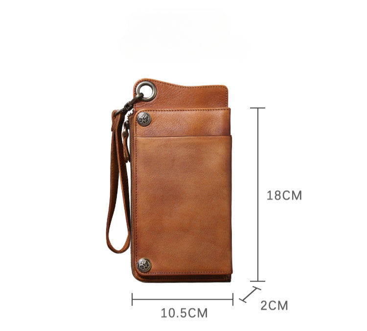 Multi-Functional Genuine Leather Long Wallet & Card Case-Handbags, Wallets & Cases-Coffee-Free Shipping Leatheretro