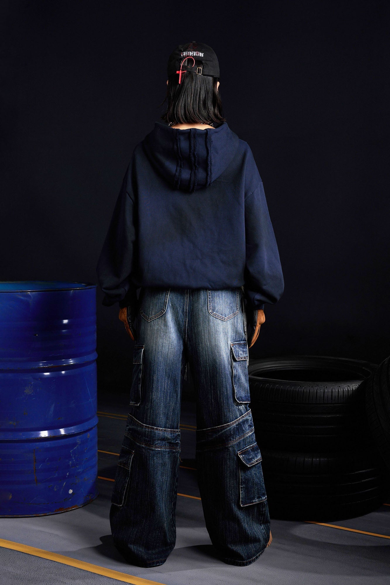 RECOVER ZONE Multi-Pocket Wide-Leg Utility Jeans-Jeans-S (Preorder)-Blue-Free Shipping Leatheretro