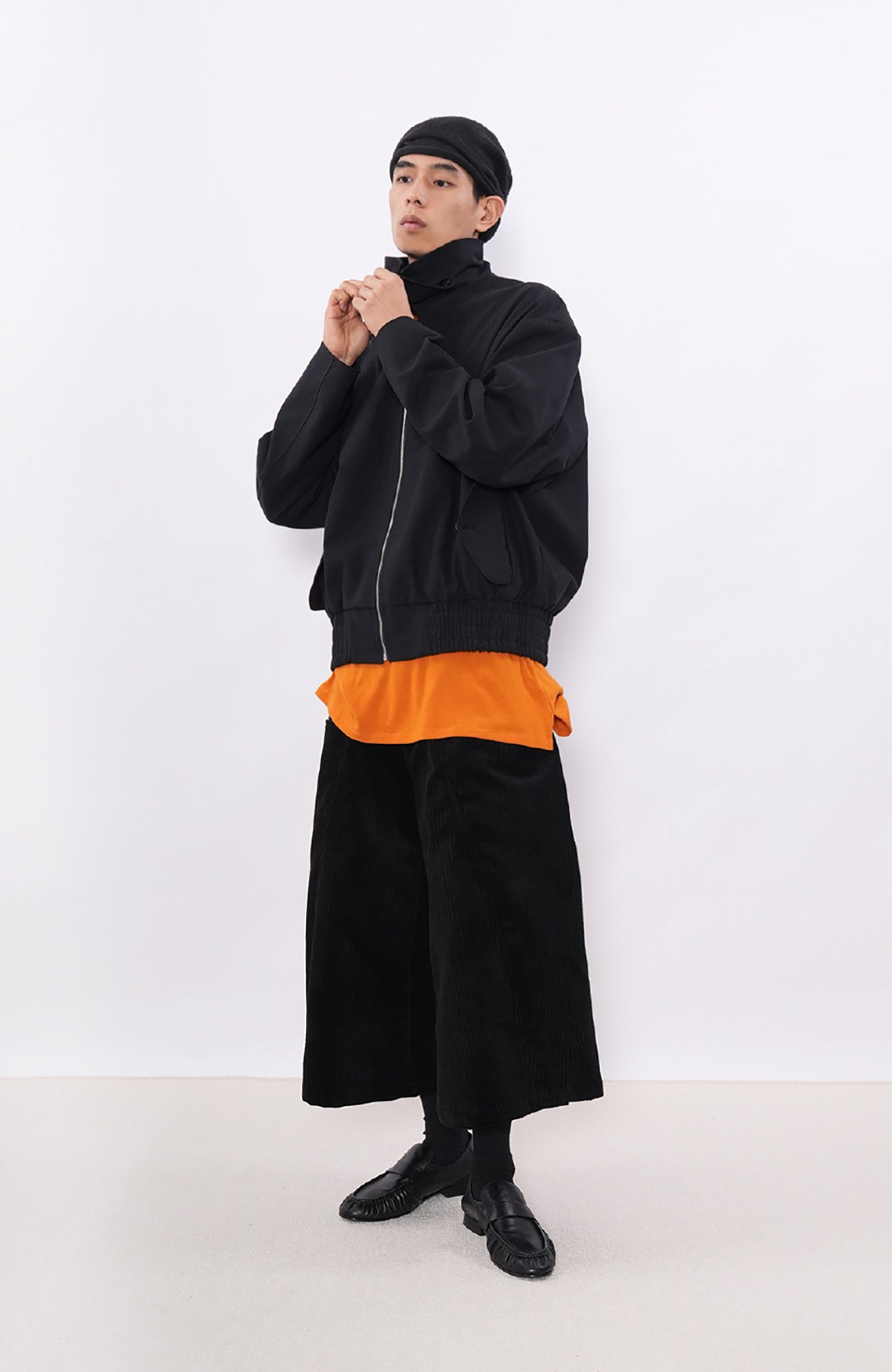 7440 37 1 Snap-Panel Corduroy Cropped Pants-Pants-S (Preorder)-Free Shipping Leatheretro