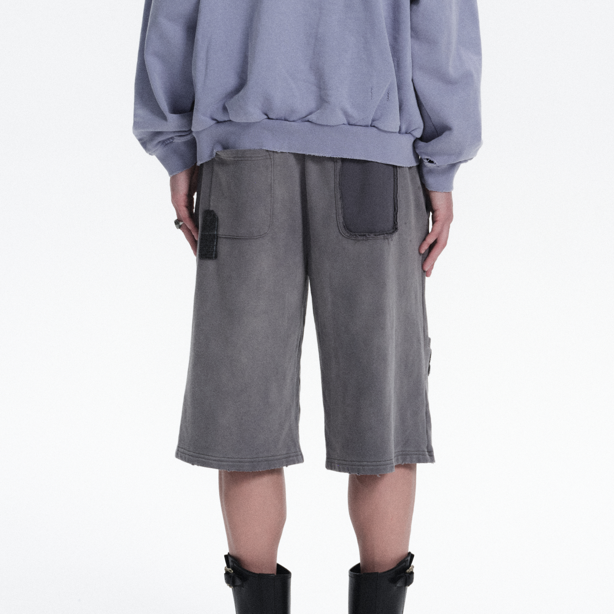 RICHILL Washed Patch Graphic Shorts-Shorts-S / 30"-Free Shipping Leatheretro