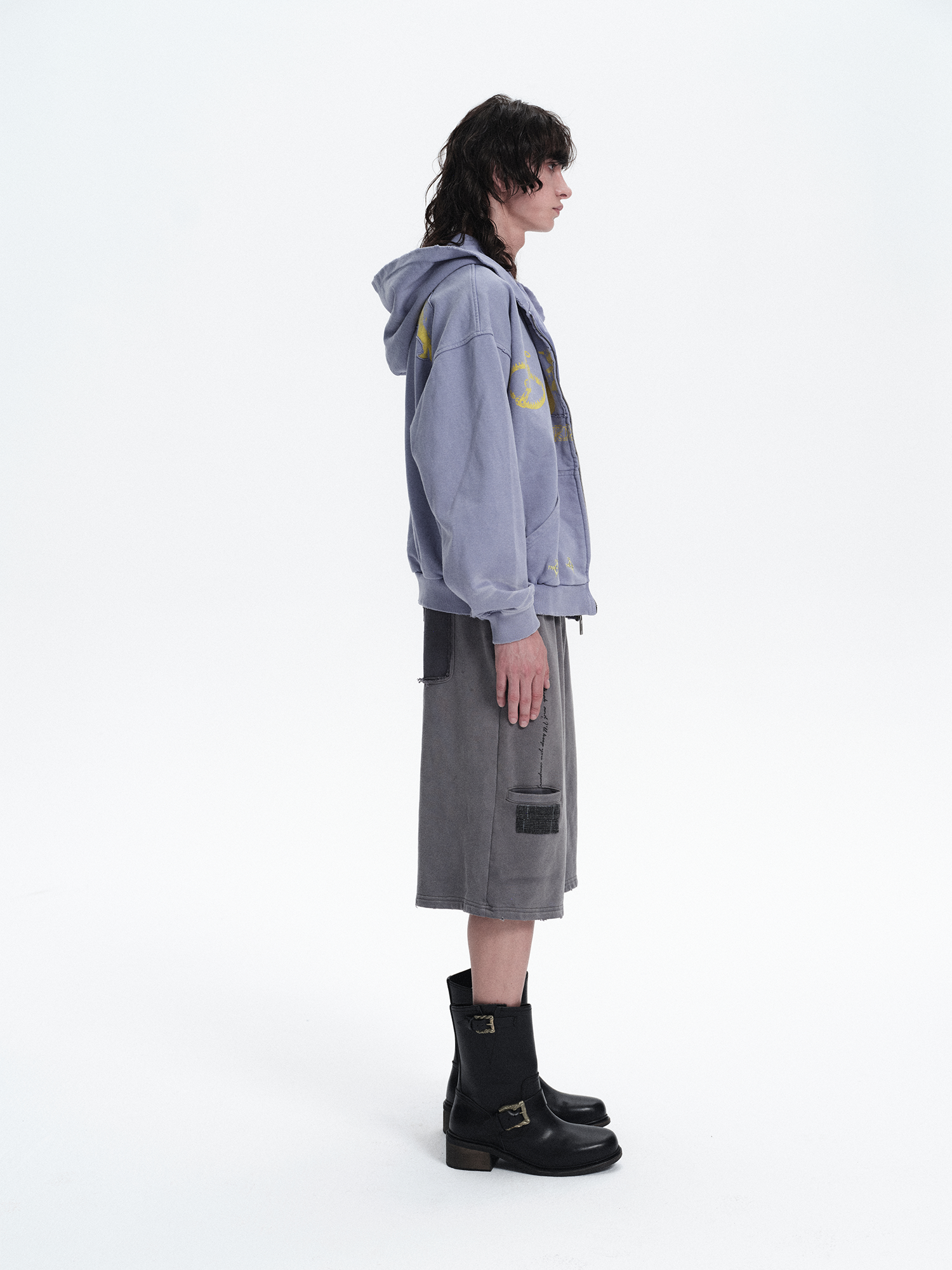 RICHILL Washed Patch Graphic Shorts-Shorts-S / 30"-Free Shipping Leatheretro