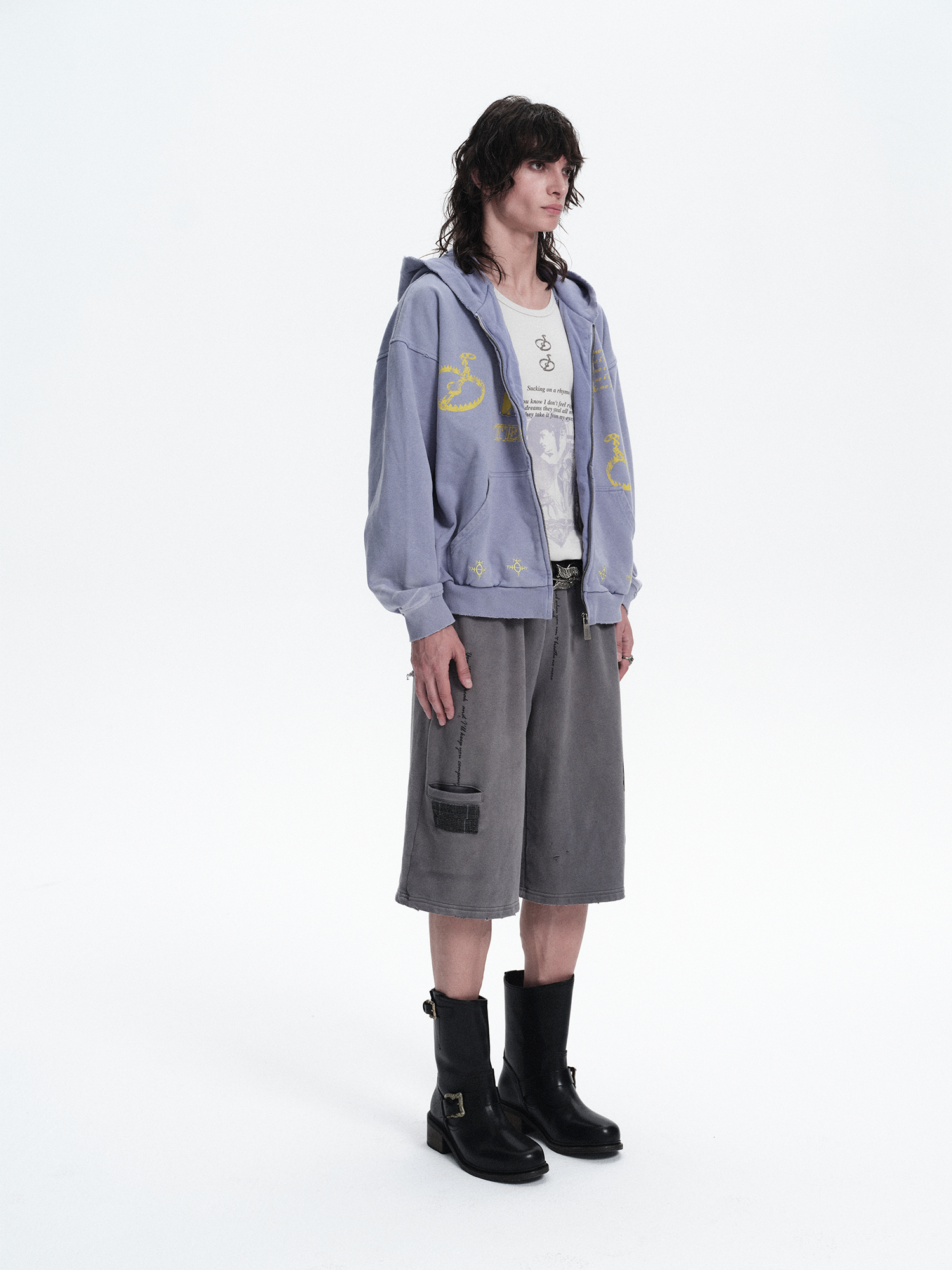 RICHILL Washed Patch Graphic Shorts-Shorts-S / 30"-Free Shipping Leatheretro
