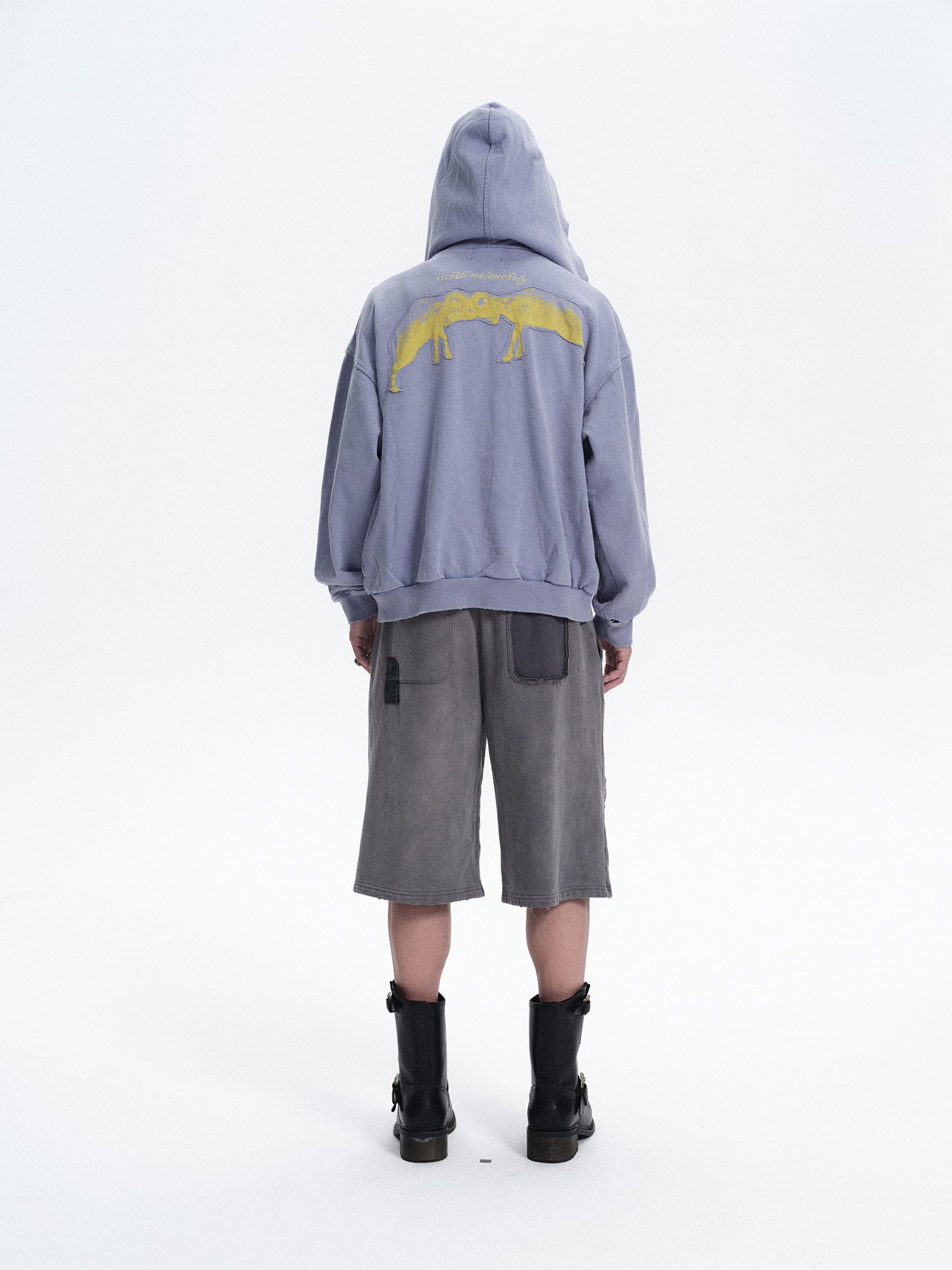RICHILL Washed Patch Graphic Shorts-Shorts-S / 30"-Free Shipping Leatheretro