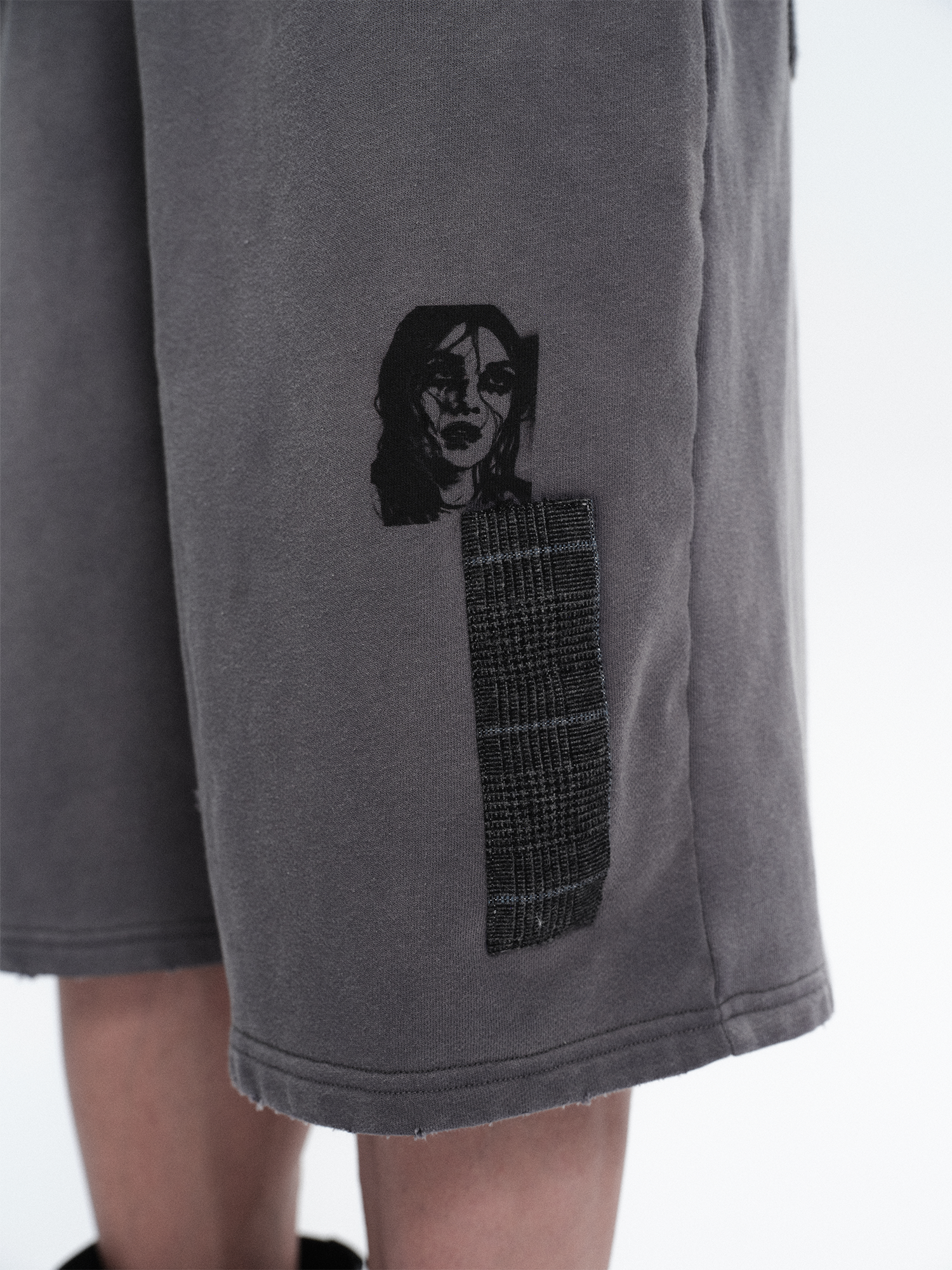 RICHILL Washed Patch Graphic Shorts-Shorts-S / 30"-Free Shipping Leatheretro