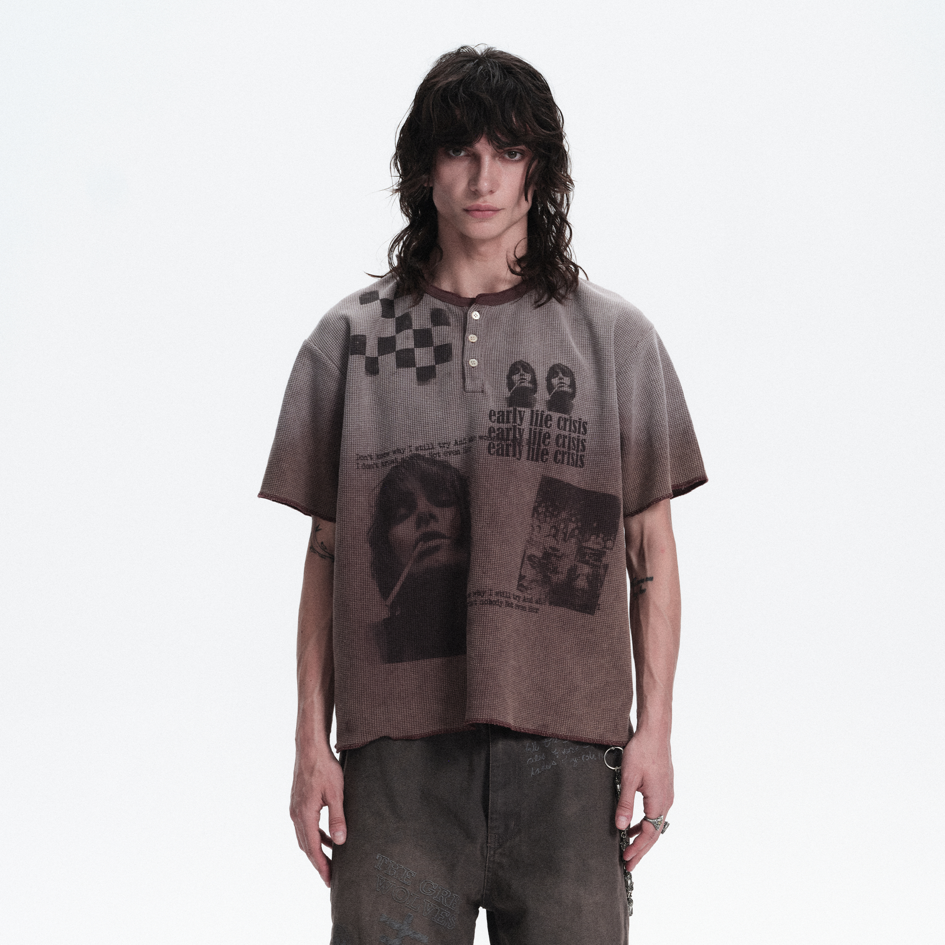 RICHILL Waffle Portrait Gradient Graphic Tee-T Shirt-S-Free Shipping Leatheretro