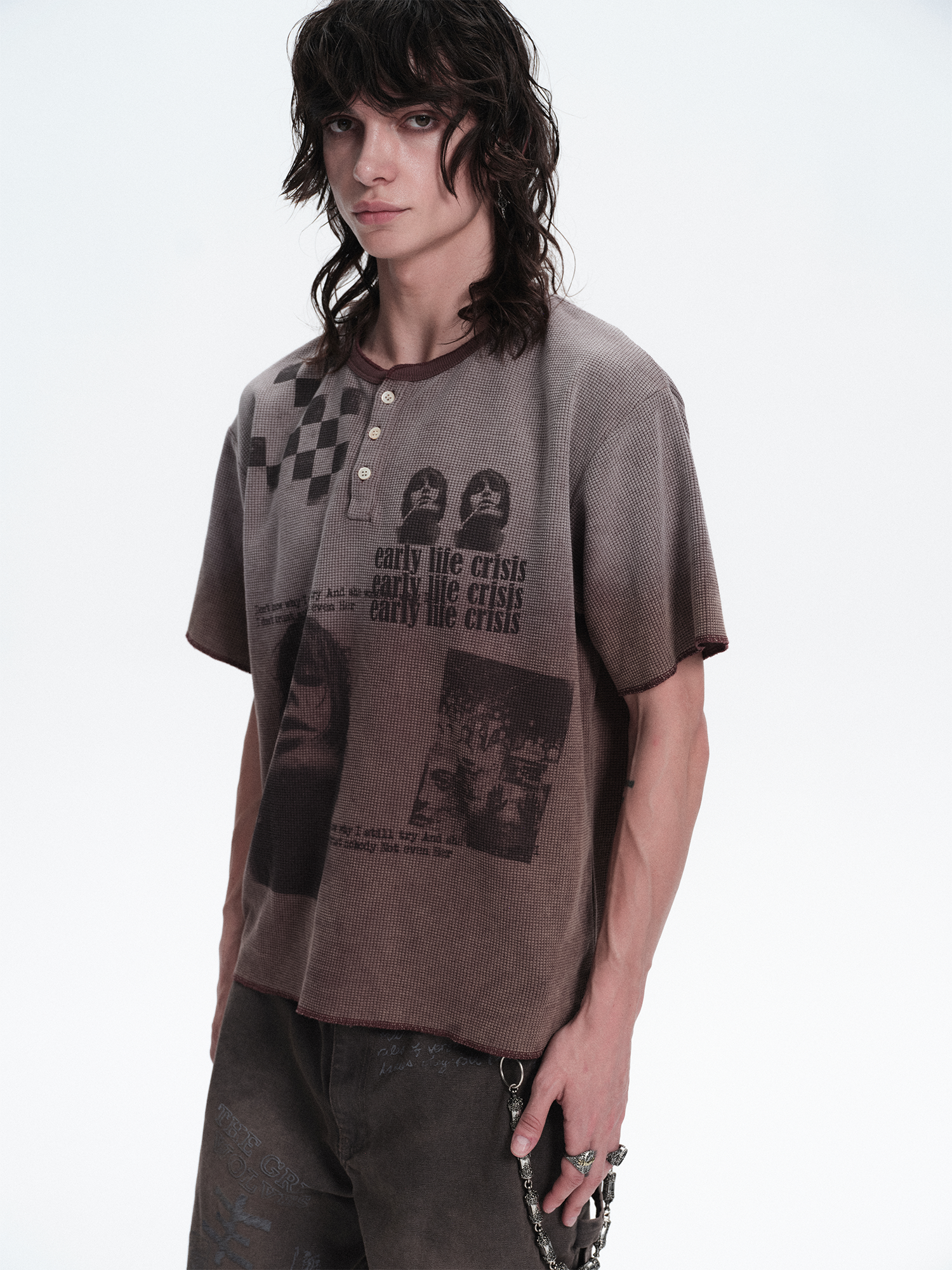 RICHILL Waffle Portrait Gradient Graphic Tee-T Shirt-S-Free Shipping Leatheretro