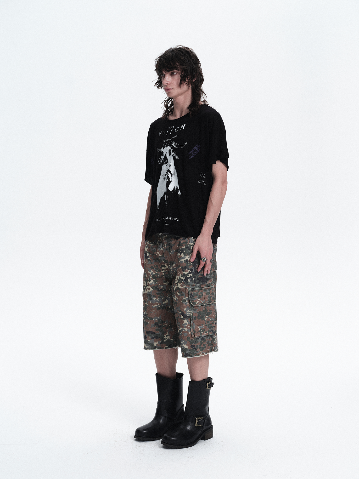 RICHILL Washed Camo Cargo Shorts-Shorts-S / 33"-Free Shipping Leatheretro
