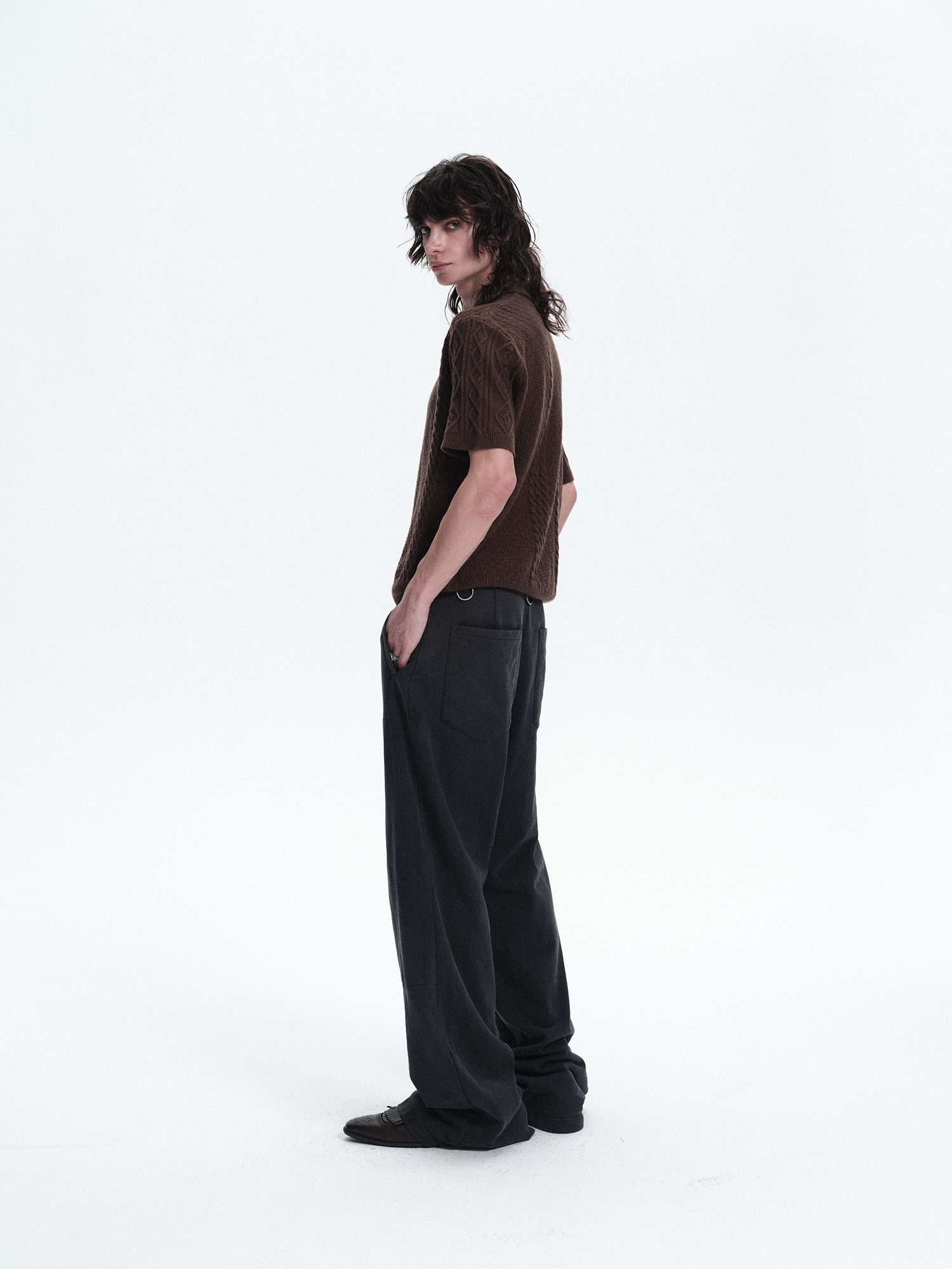 RICHILL Ring Detail Coin Button Distressed Pants-Pants-S / 31"-Free Shipping Leatheretro