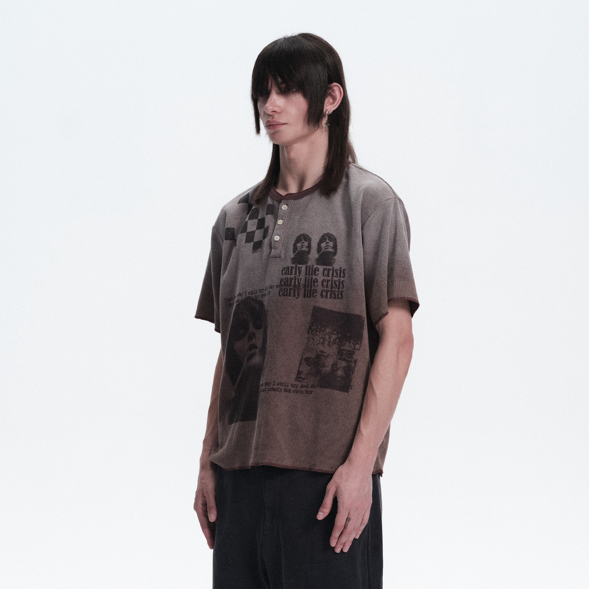 RICHILL Waffle Portrait Gradient Graphic Tee-T Shirt-S-Free Shipping Leatheretro