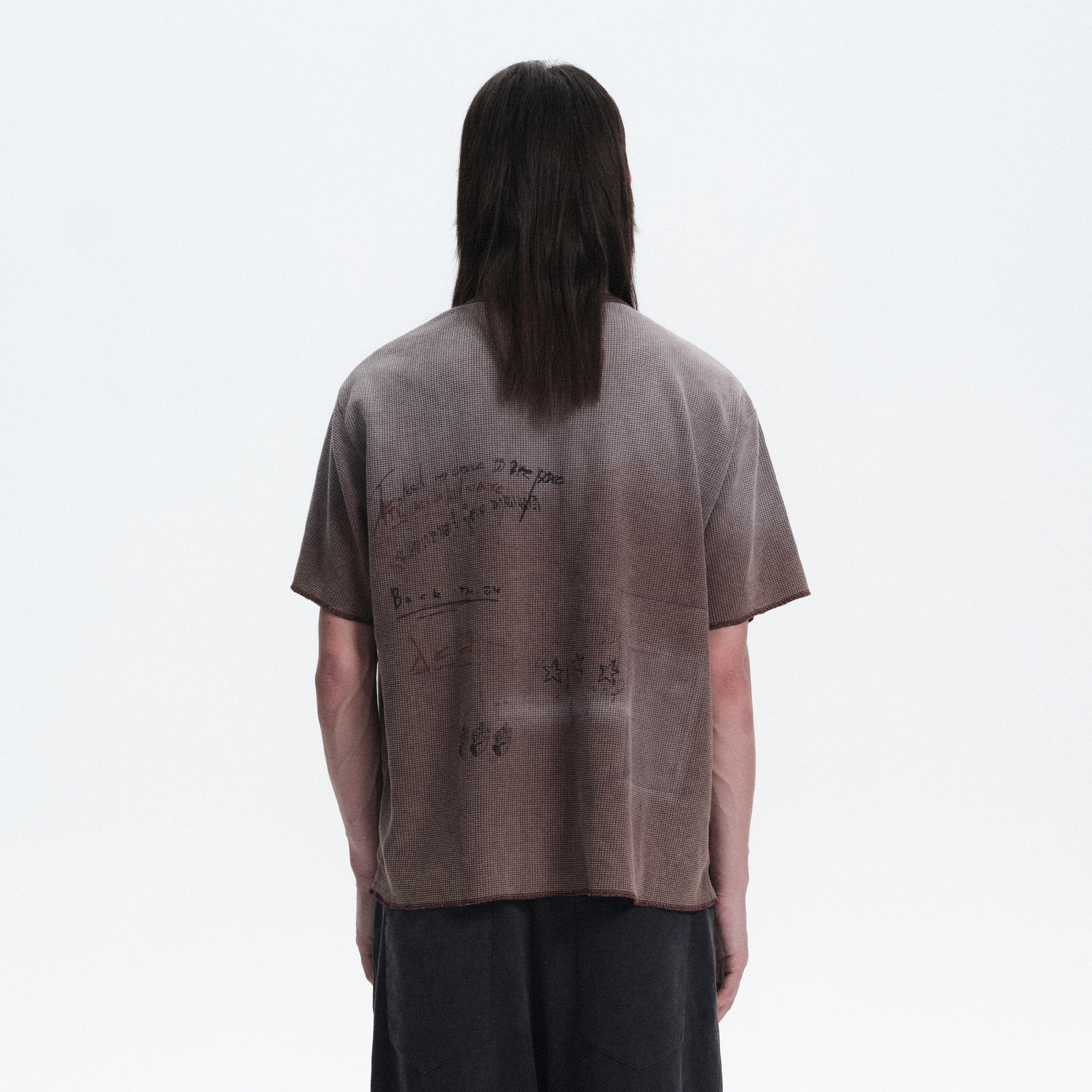 RICHILL Waffle Portrait Gradient Graphic Tee-T Shirt-S-Free Shipping Leatheretro