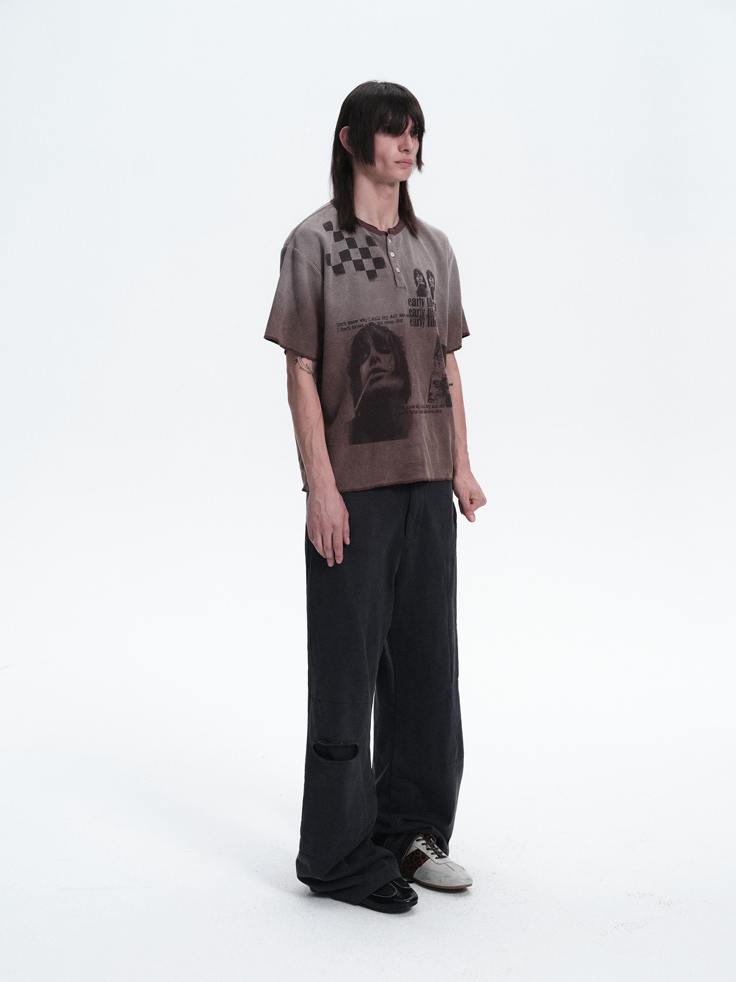 RICHILL Waffle Portrait Gradient Graphic Tee-T Shirt-S-Free Shipping Leatheretro