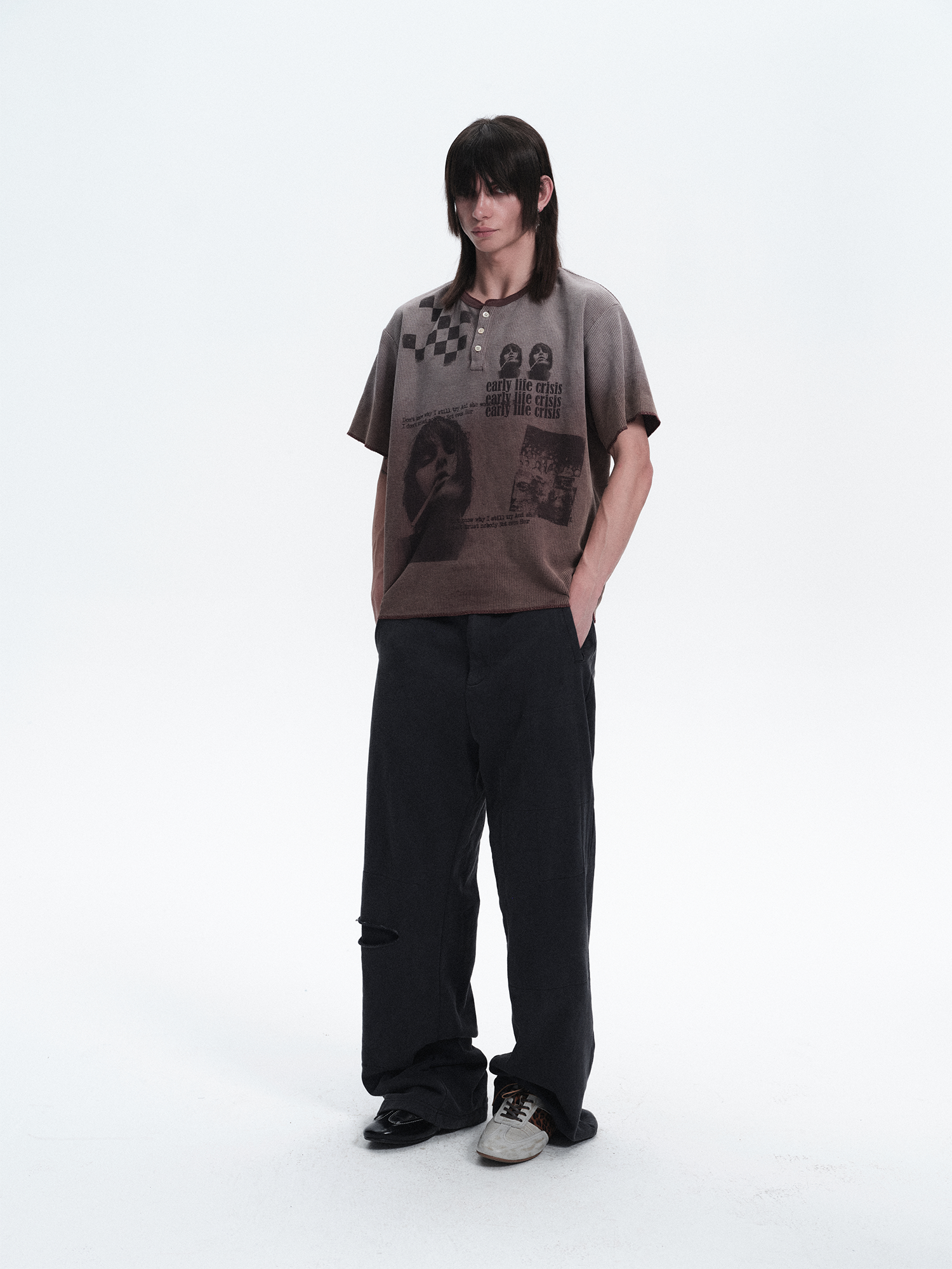 RICHILL Waffle Portrait Gradient Graphic Tee-T Shirt-S-Free Shipping Leatheretro