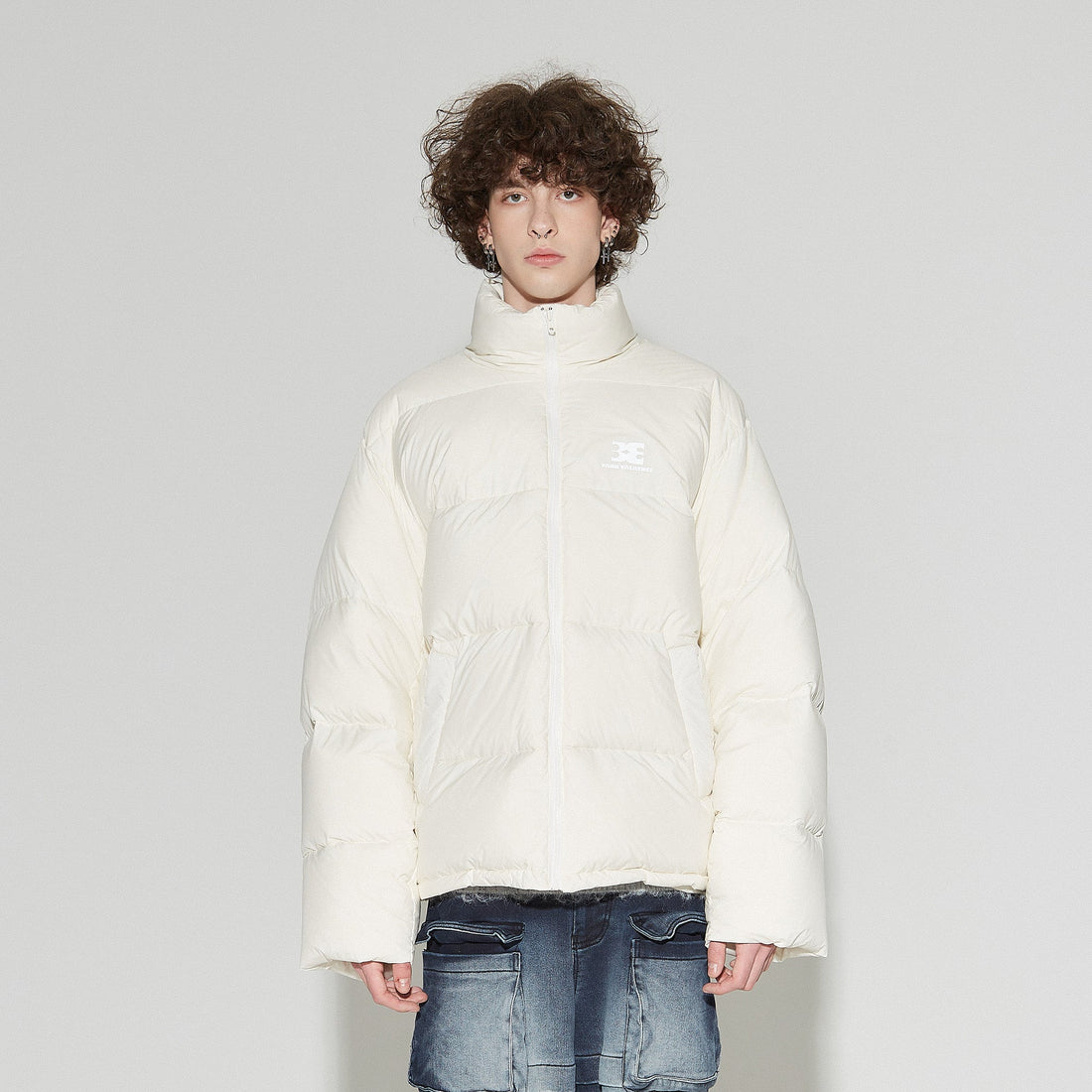 VANN VALRENCE Classic Stand-Collared Duck-Down Oversized Jacket-Jacket-S-White-Free Shipping Leatheretro
