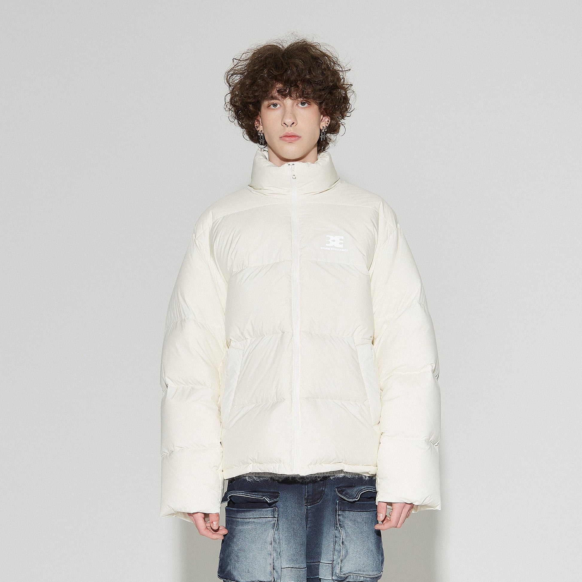 VANN VALRENCE Classic Stand-Collared Duck-Down Oversized Jacket-Jacket-S-White-Free Shipping Leatheretro