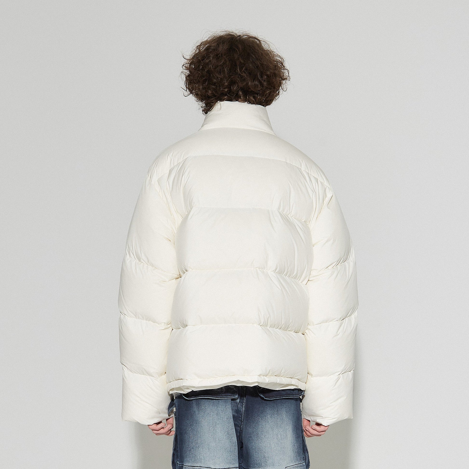 VANN VALRENCE Classic Stand-Collared Duck-Down Oversized Jacket-Jacket-S-White-Free Shipping Leatheretro