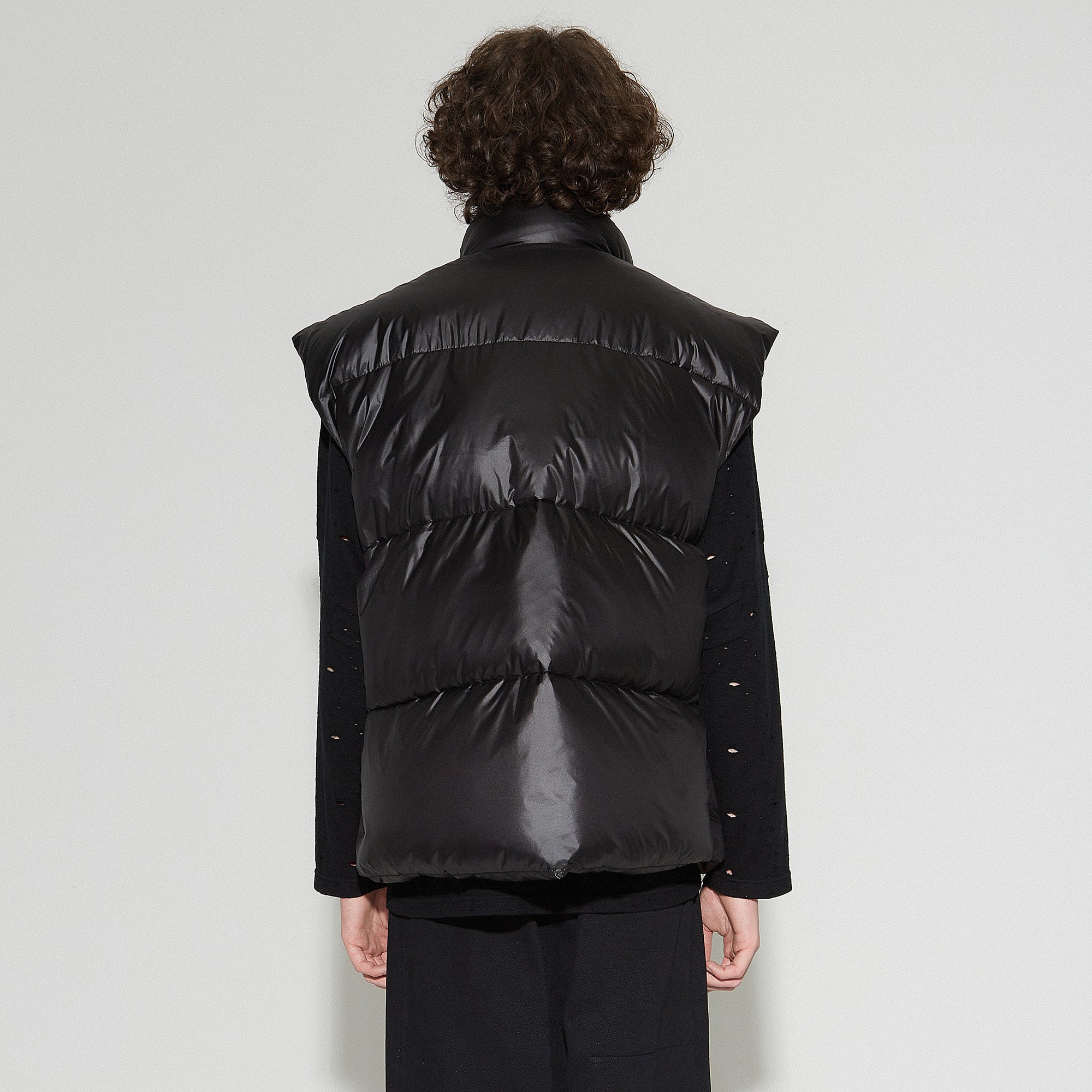 VANN VALRENCE Plain Duck Down Oversized Puffer Vest-Vest-S-Black-Free Shipping Leatheretro
