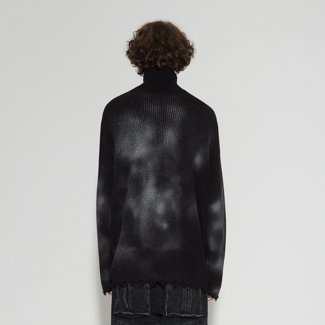 VANN VALRENCE Distressed Ombre Zip-Up Cardigan-Sweater-S-Free Shipping Leatheretro