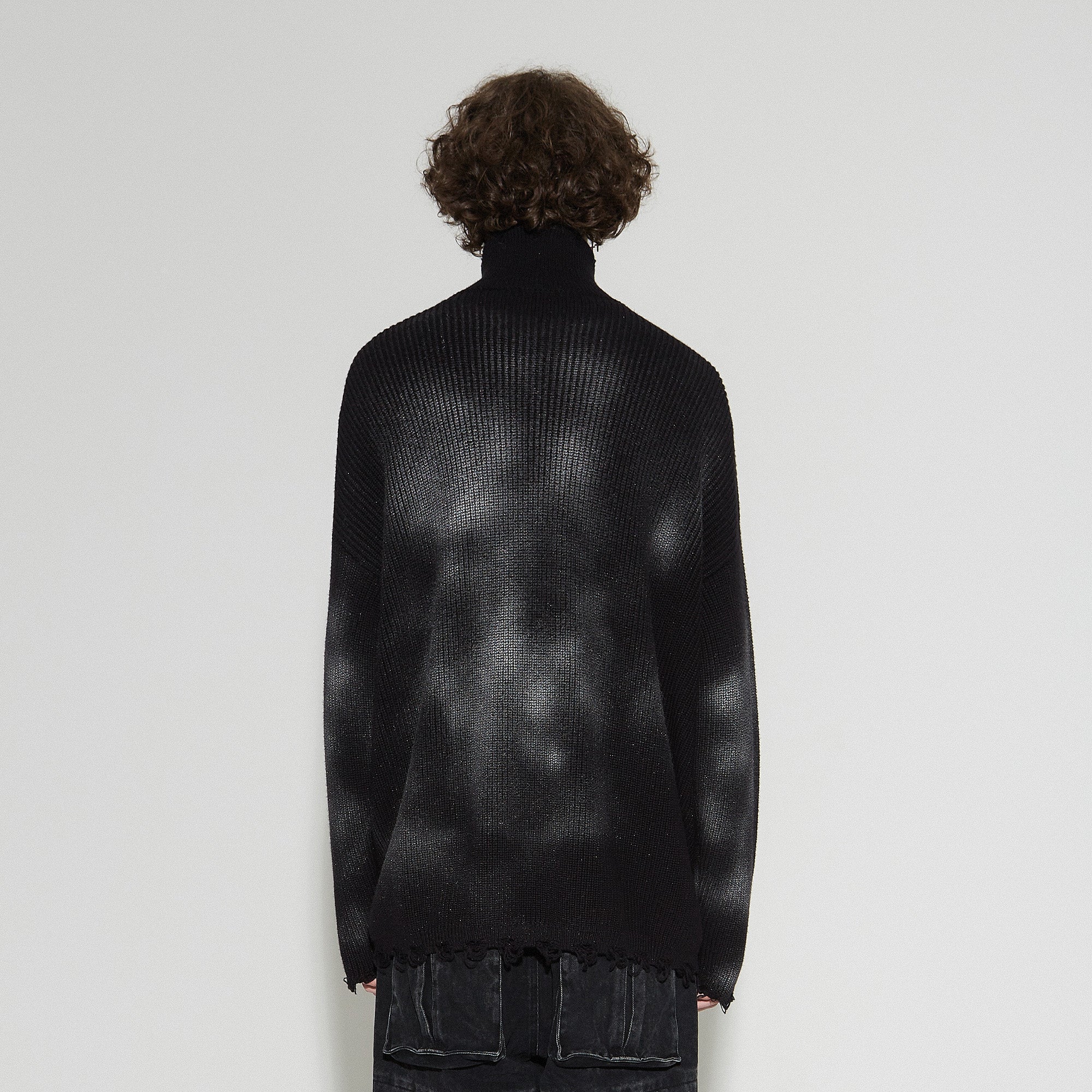 VANN VALRENCE Distressed Ombre Zip-Up Cardigan-Sweater-S-Free Shipping Leatheretro