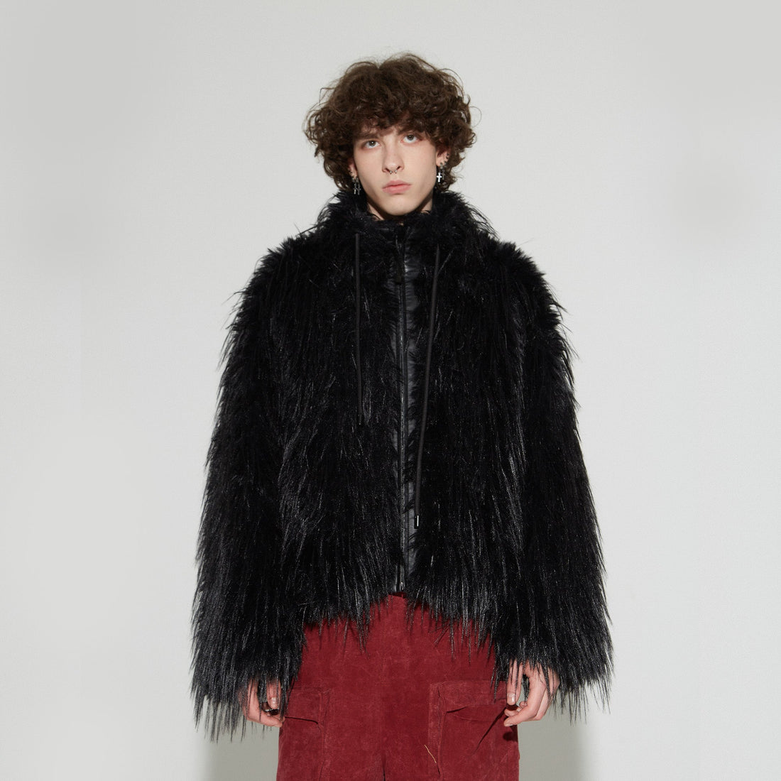 VANN VALRENCE Shaggy Layer Faux Fur Jacket-Jacket-S-Free Shipping Leatheretro