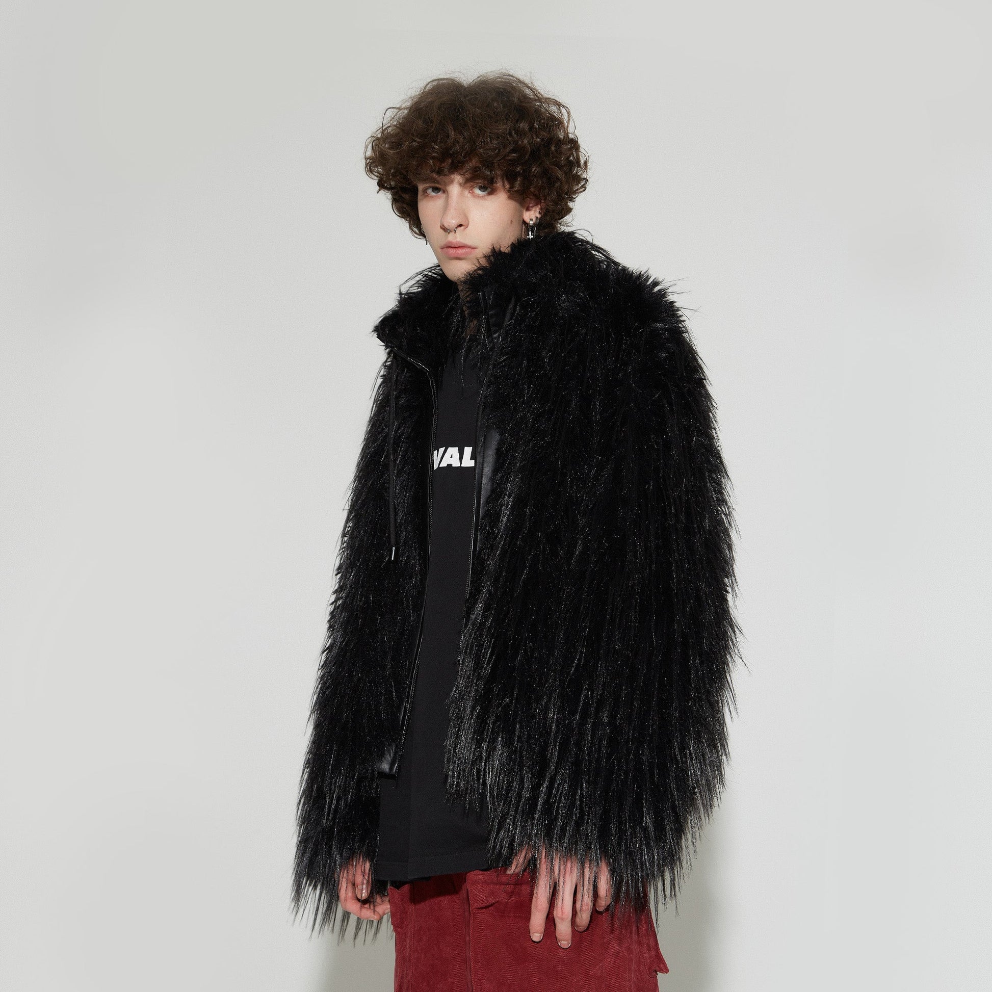 VANN VALRENCE Shaggy Layer Faux Fur Jacket-Jacket-S-Free Shipping Leatheretro