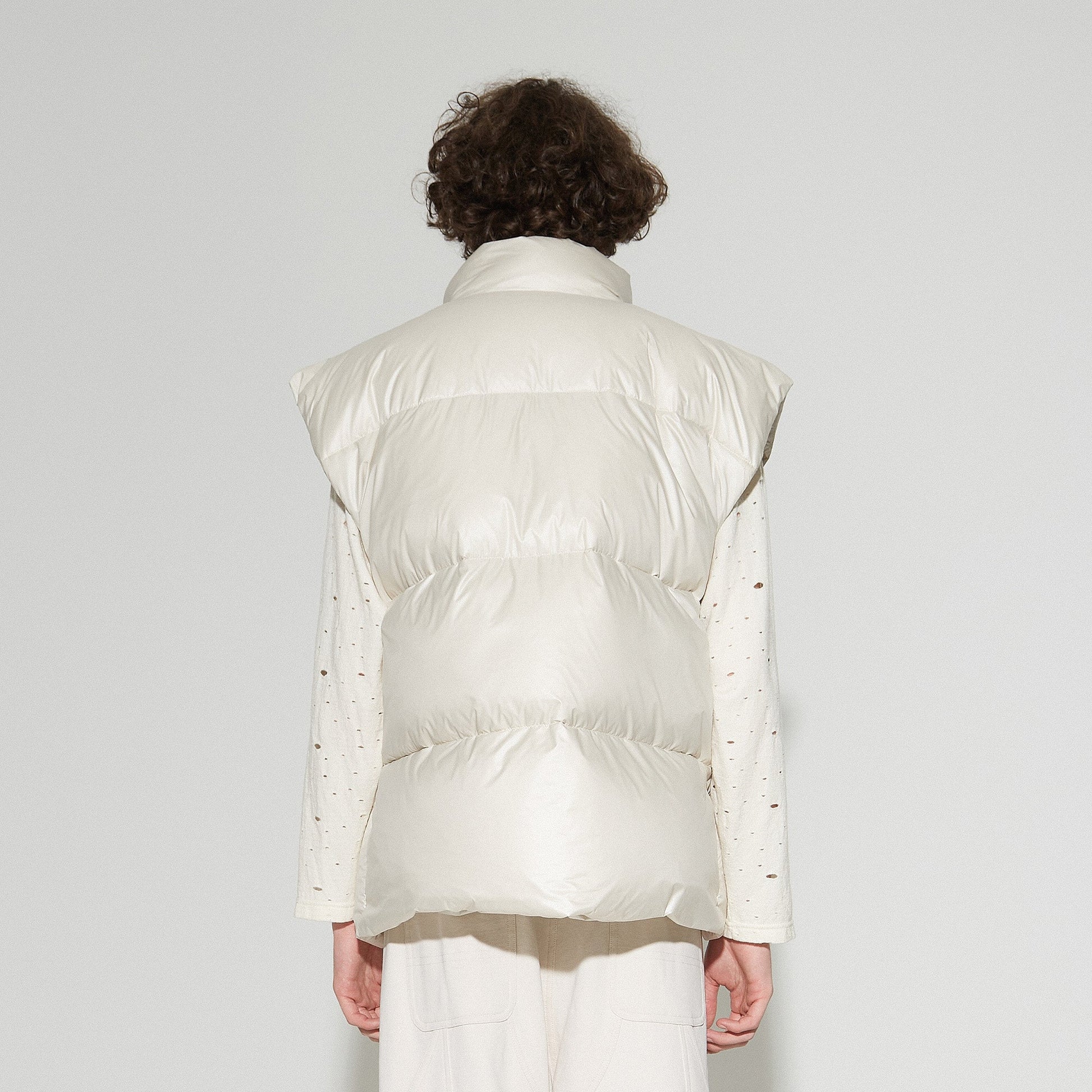 VANN VALRENCE Plain Duck Down Oversized Puffer Vest-Vest-S-Black-Free Shipping Leatheretro