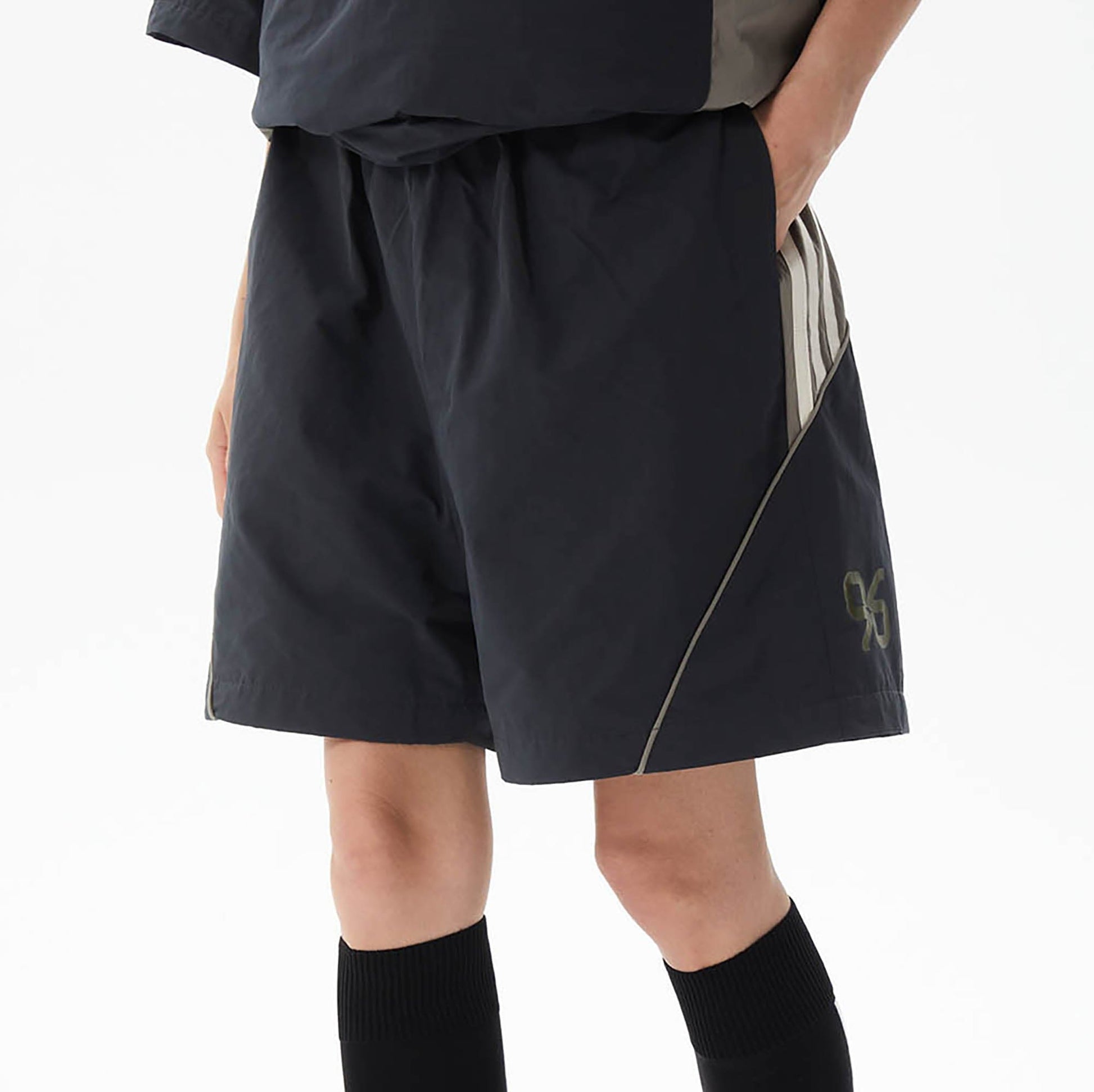 ERROR CODE ROBOT Athletic Contrast Spliced Shorts-Shorts-S-Free Shipping Leatheretro