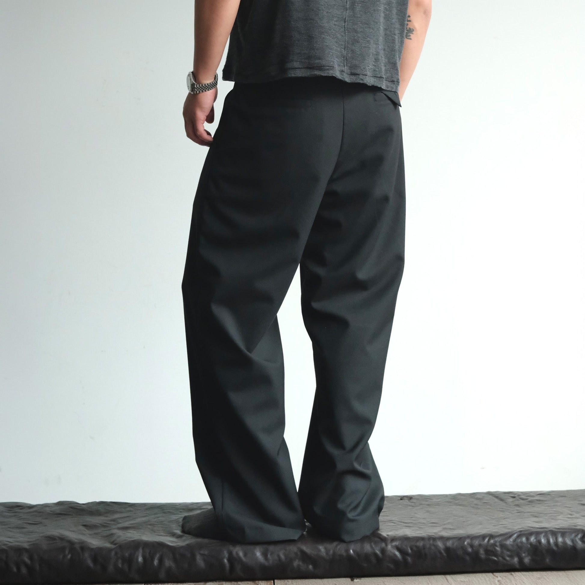 NEIGBORL Wool Double-Pleated Straight-Leg Trousers-Jeans-S-Khaki-Free Shipping Leatheretro