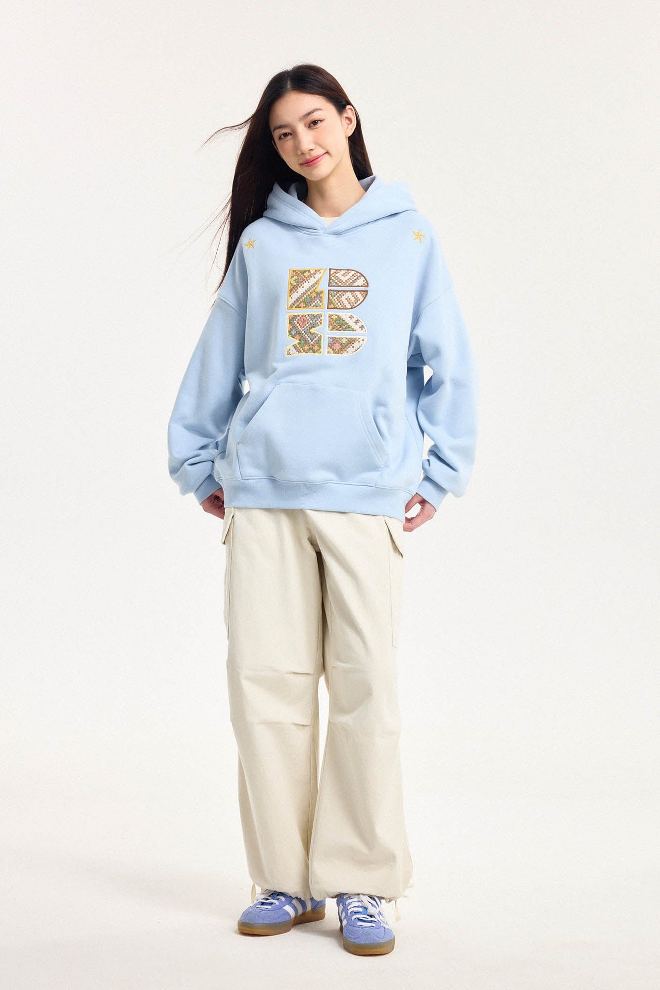 BONELESS Tribal Jacquard LOGO Patch Embroidered Hoodie-Hoodie-S-Black-Free Shipping Leatheretro