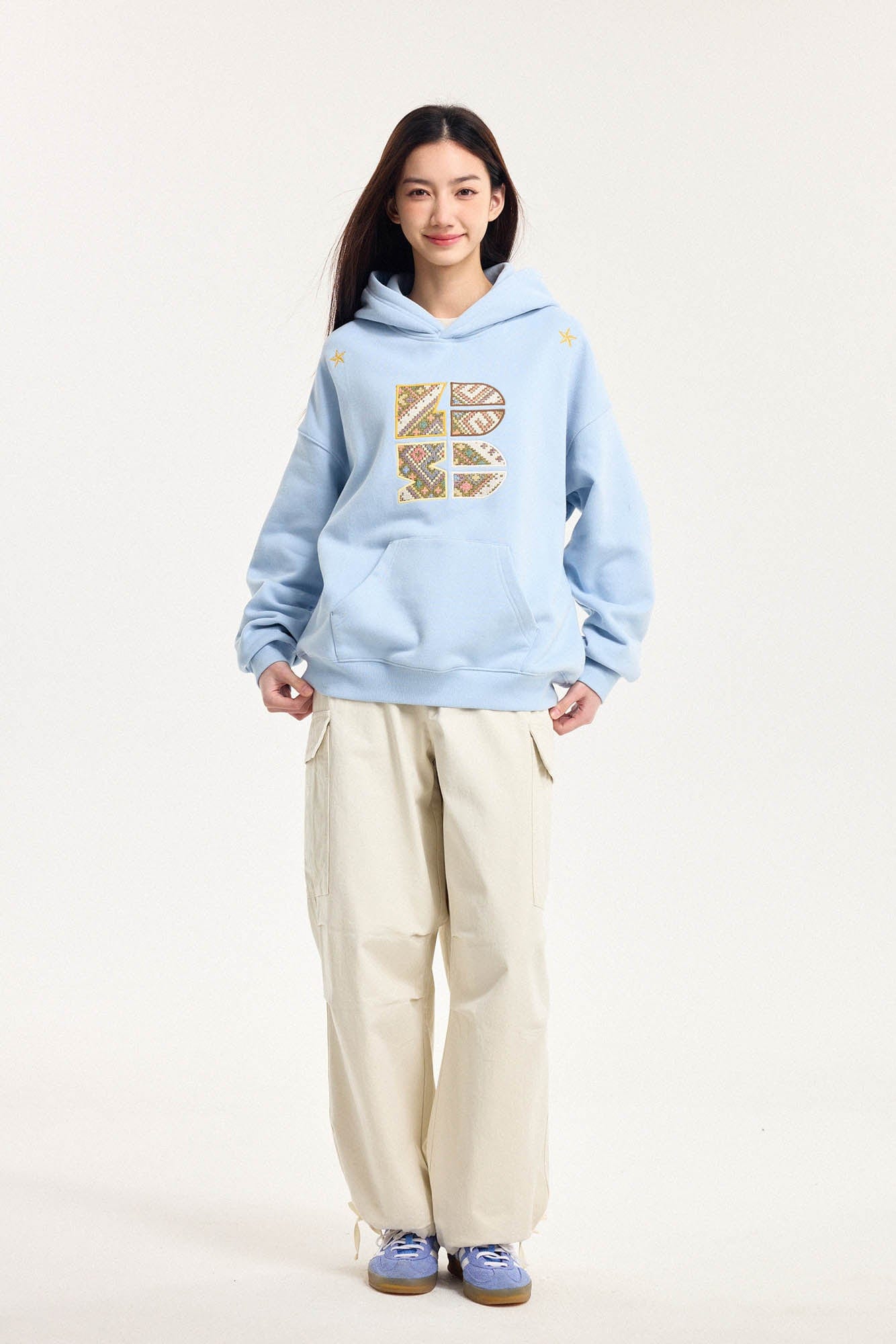 BONELESS Tribal Jacquard LOGO Patch Embroidered Hoodie-Hoodie-S-Black-Free Shipping Leatheretro