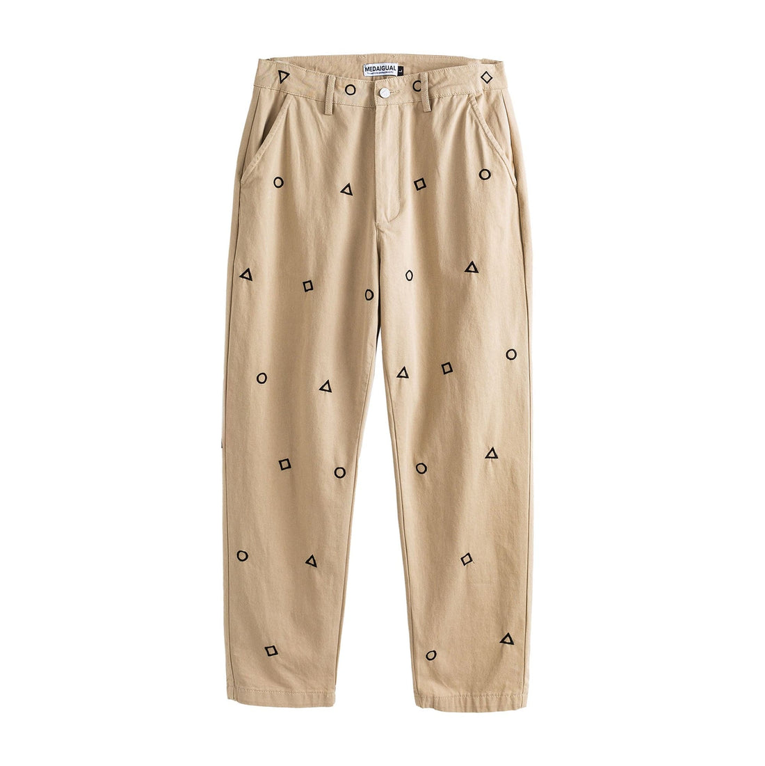 ME DA IGUAL Geometric Embroidered Oversized Tapered Pants-Pants-M-Free Shipping Leatheretro